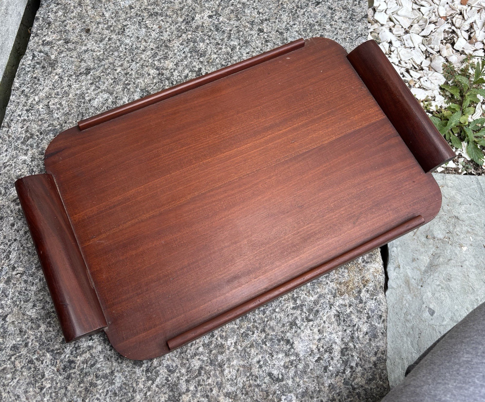 Bench Made Mid-Century Modern Mahogany Serving Tray circa 1960’s Vintage Bench Made Mid-Century Modern Mahogany Serving Tray circa 1960’s Vintage