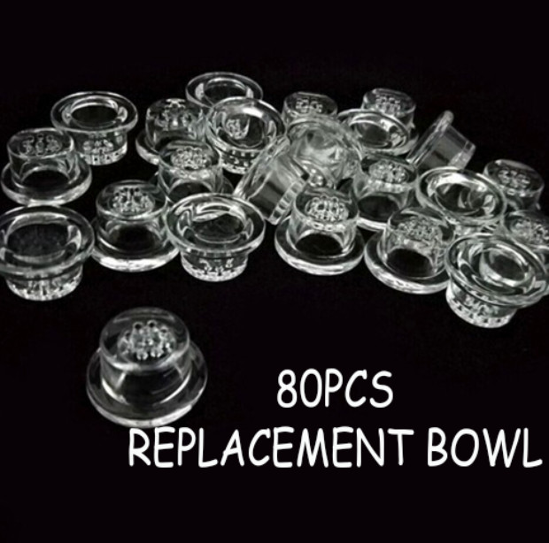 80 PCS Replacement Clear Glass Bowls For 9-Hole Silicone Pipe Accessories 80 PCS Replacement Clear Glass Bowls For 9-Hole Silicone Pipe Accessories