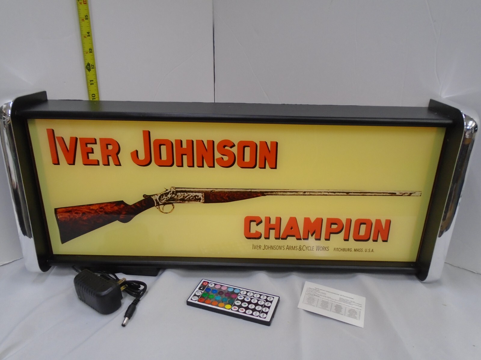 Iver Johnson Champion LED Display lighted sign lightbox Wall Light Iver Johnson Champion LED Display lighted sign lightbox Wall Light
