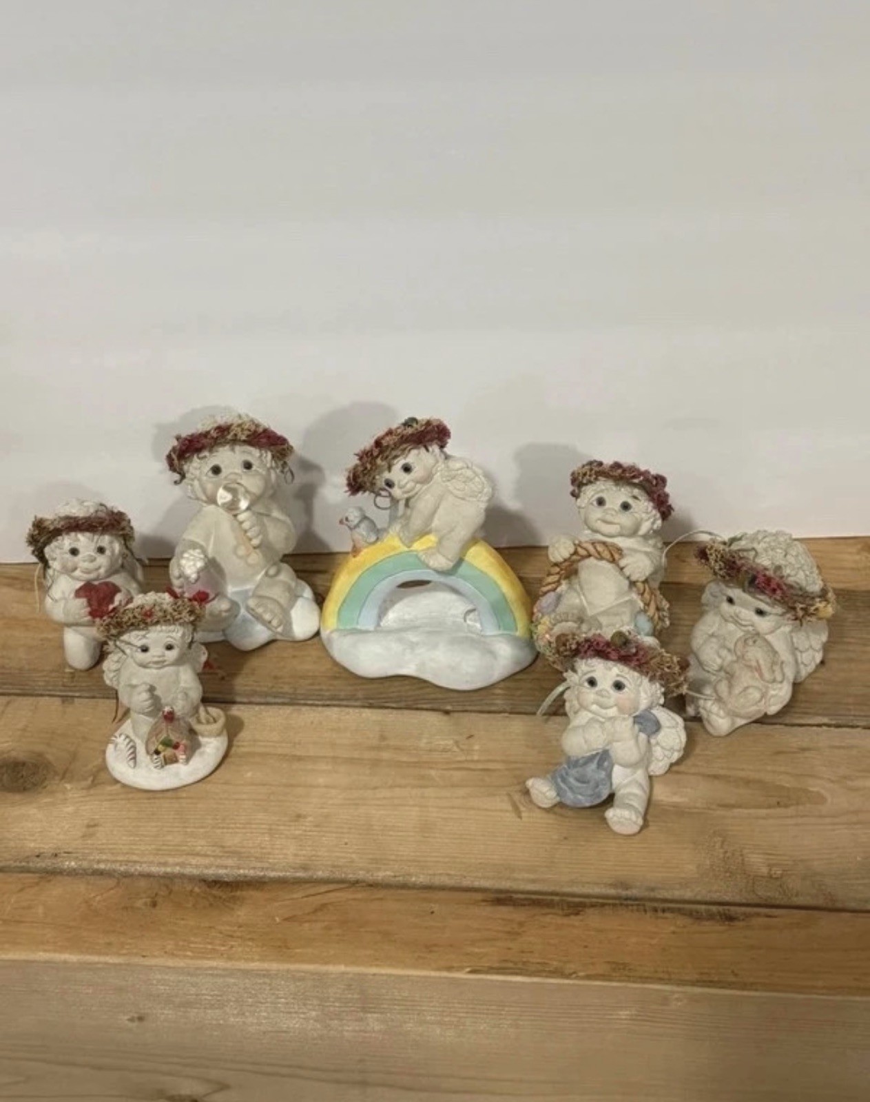 Vintage Dreamsicles 1994-1998 Lot of 7 Cherub Angel Figurines Made In Mexico