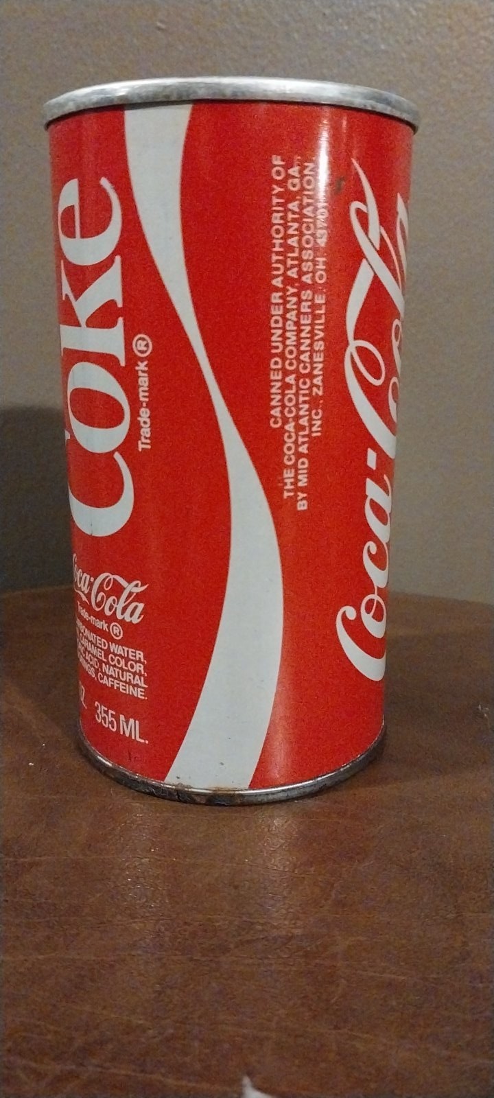 Vintage 1970s Coca-Cola Pull Tab steel Can Mid-Atlantic Canners Zanesville OH Vintage 1970s Coca-Cola Pull Tab steel Can Mid-Atlantic Canners Zanesville OH