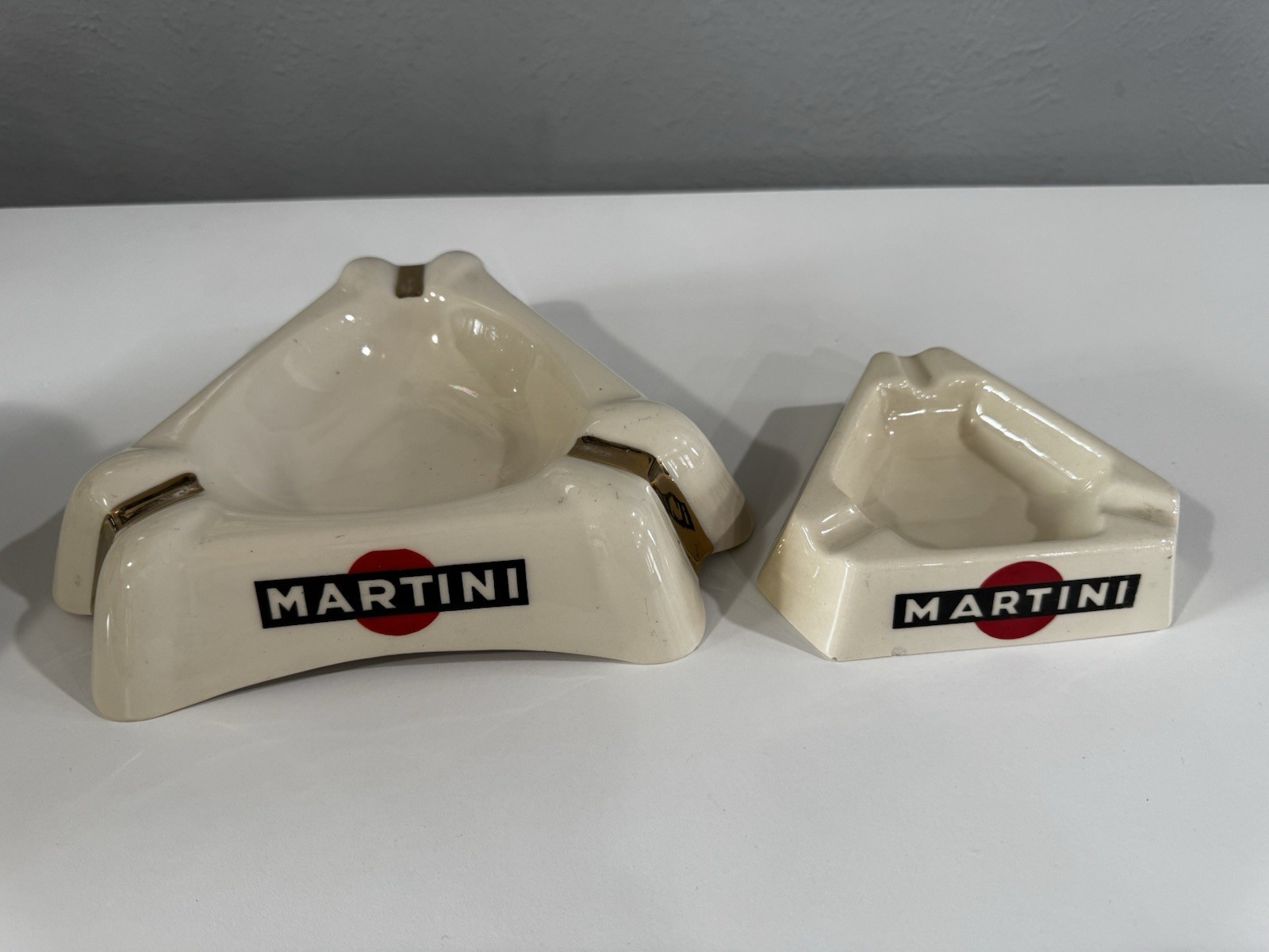 Vintage 1960s Martini Ceramic Ashtray Set of 2 MINT – MDL & Badonviller France