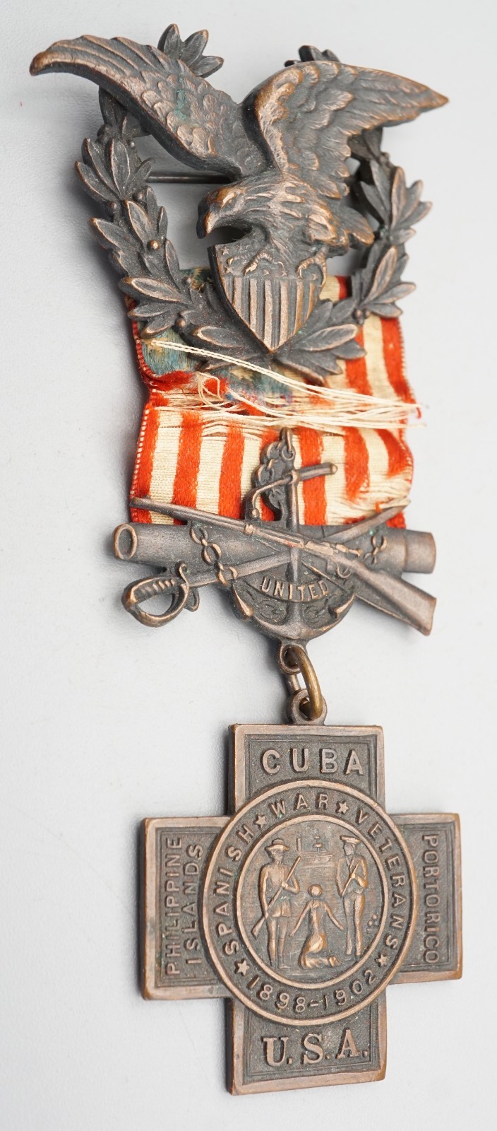 Spanish American War SAW 1898-1902 War Veteran Numbered Medal RARE Spanish American War SAW 1898-1902 War Veteran Numbered Medal RARE