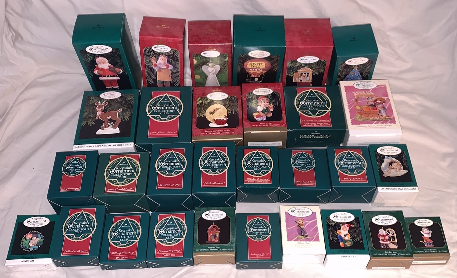 30 1990s Vintage Collector's Club Hallmark Keepsake Ornaments Orig Boxes 30 1990s Vintage Collector's Club Hallmark Keepsake Ornaments Orig Boxes