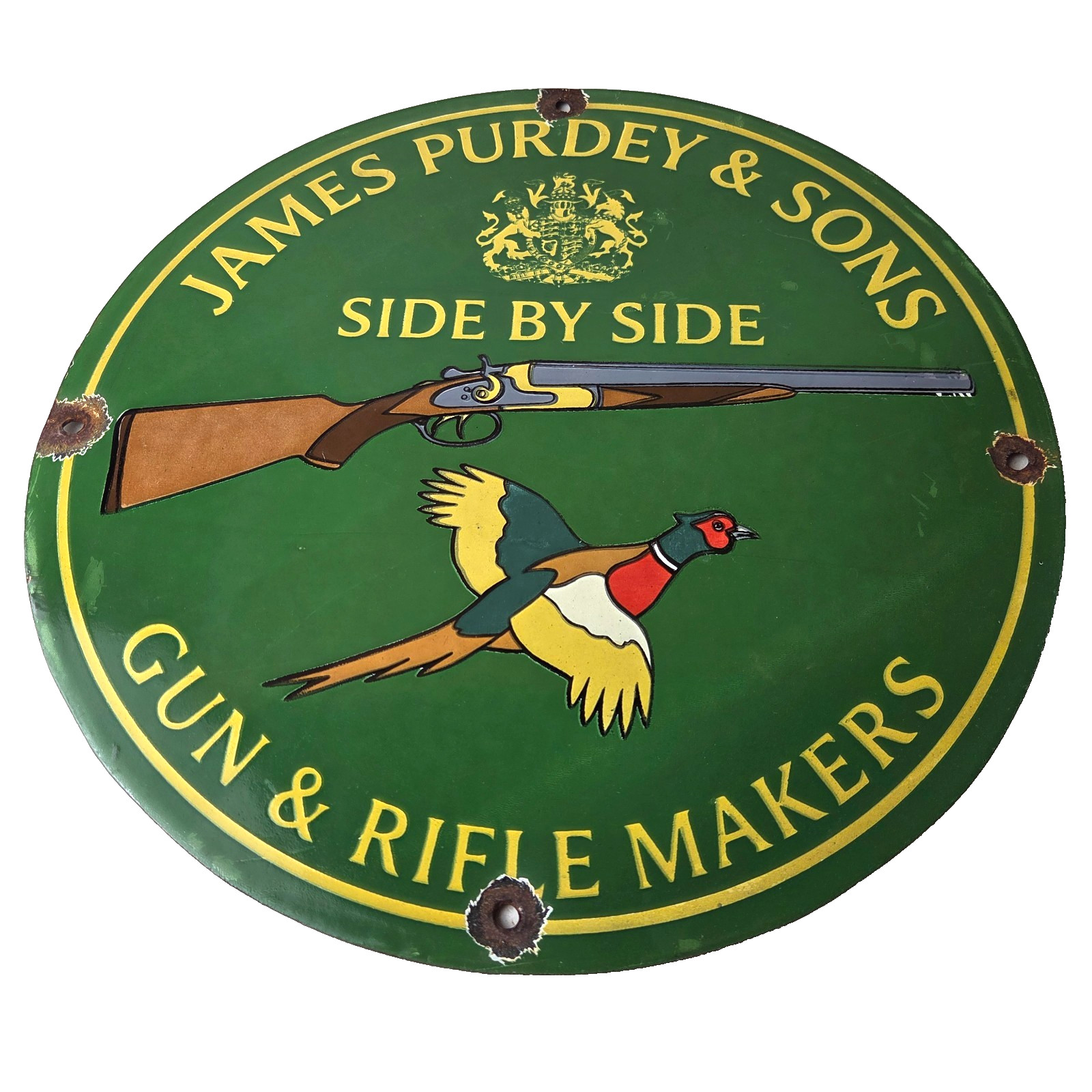 Vintage James Purdey Sign - Hunting Gun Firearm Makers Shot Gas Porcelain Sign Vintage James Purdey Sign - Hunting Gun Firearm Makers Shot Gas Porcelain Sign