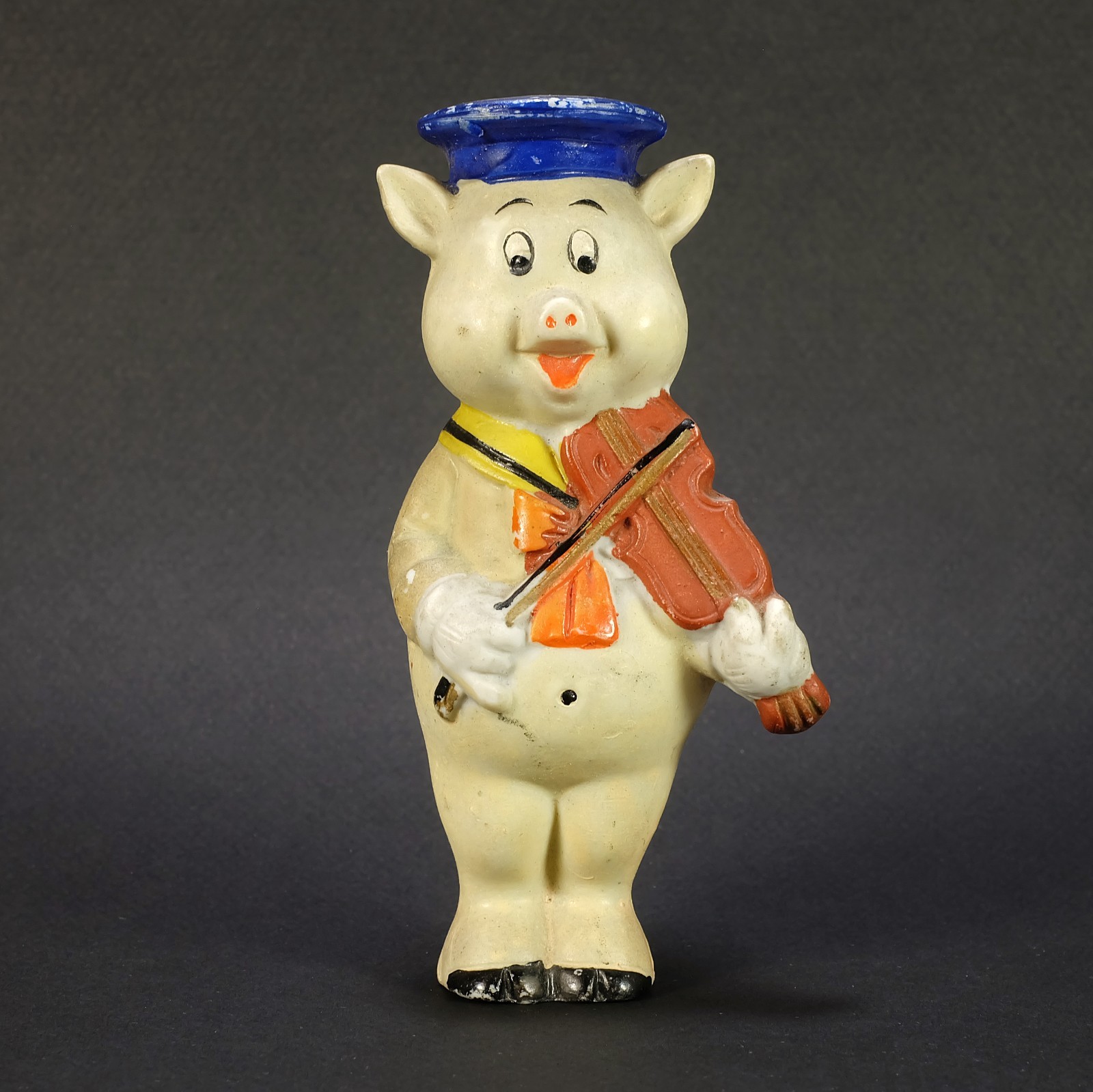 1930s Walt Disney Three Little Pigs Playing Violin Bisque Toy Figure – 4.5" Tall 1930s Walt Disney Three Little Pigs Playing Violin Bisque Toy Figure – 4.5" Tall