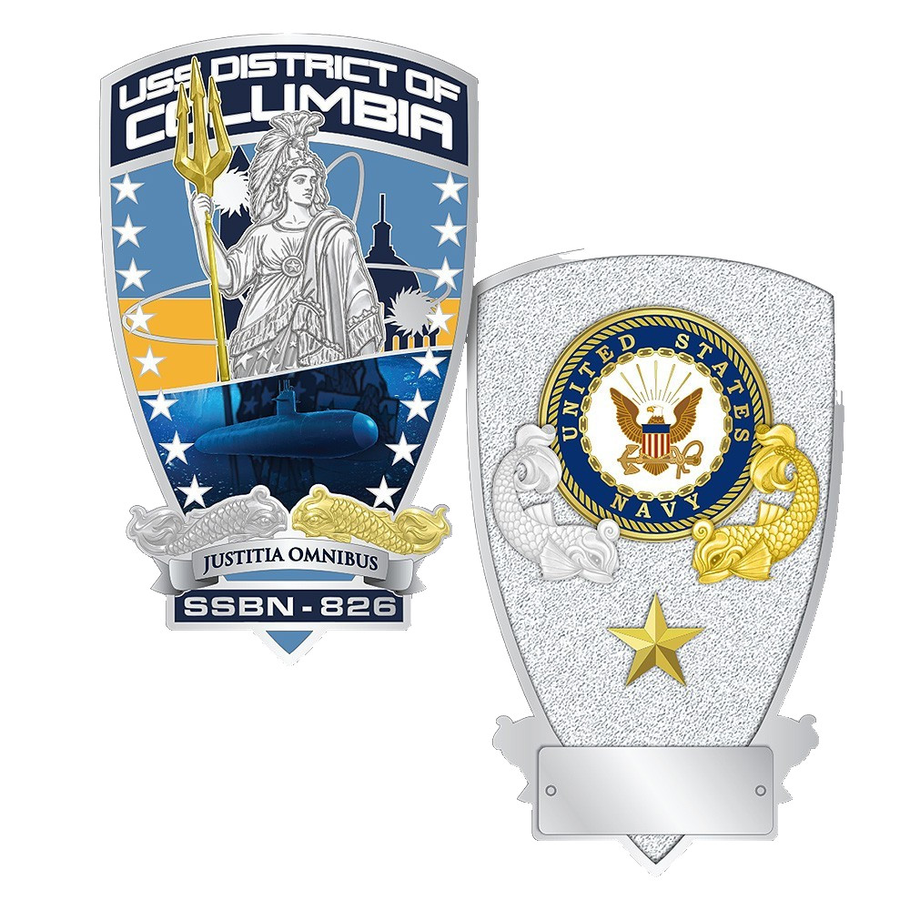 USS DISTRICT OF COLUMBIA SSBN--826 BALLISTIC MISSILE SUBMARINE 2" CHALLENGE COIN USS DISTRICT OF COLUMBIA SSBN--826 BALLISTIC MISSILE SUBMARINE 2" CHALLENGE COIN