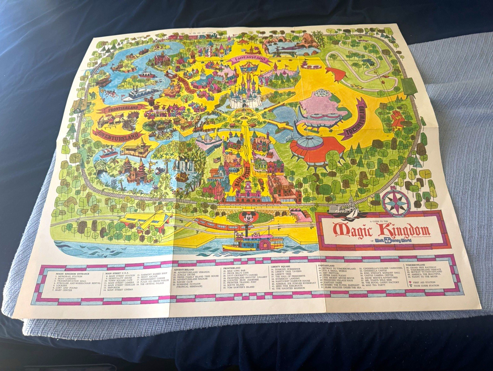 Vintage 1971/1972 Walt Disney World Magic Kingdom Pictorial Park Map Vintage 1971/1972 Walt Disney World Magic Kingdom Pictorial Park Map