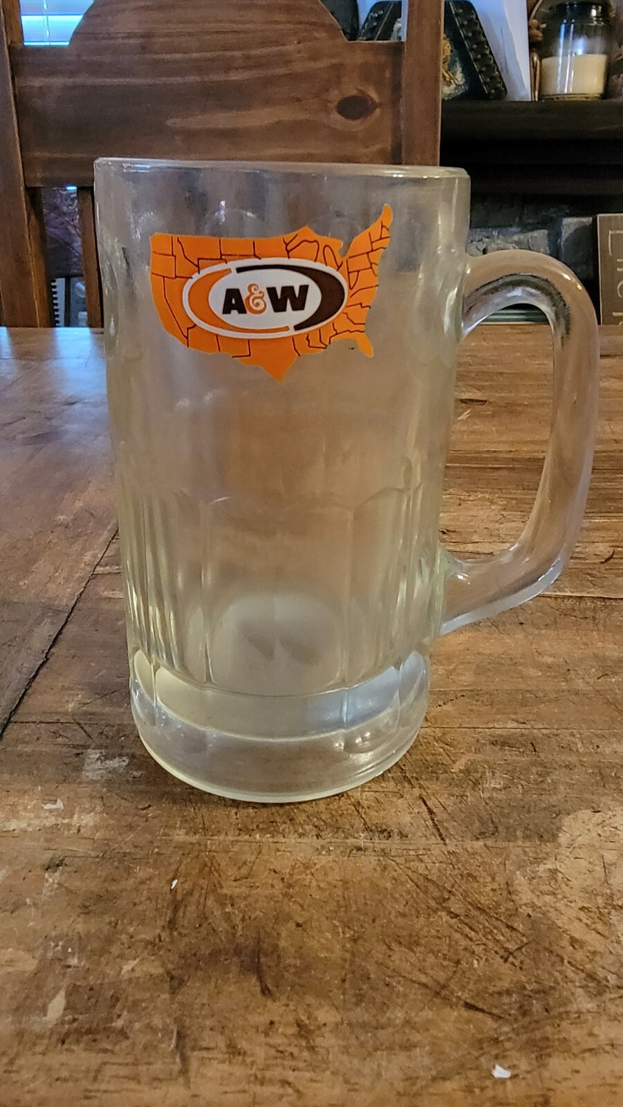 Vintage Thick 1/4" Thick Glass "A&W ROOT BEER" 5.75" high MUG Vintage Thick 1/4" Thick Glass "A&W ROOT BEER" 5.75" high MUG