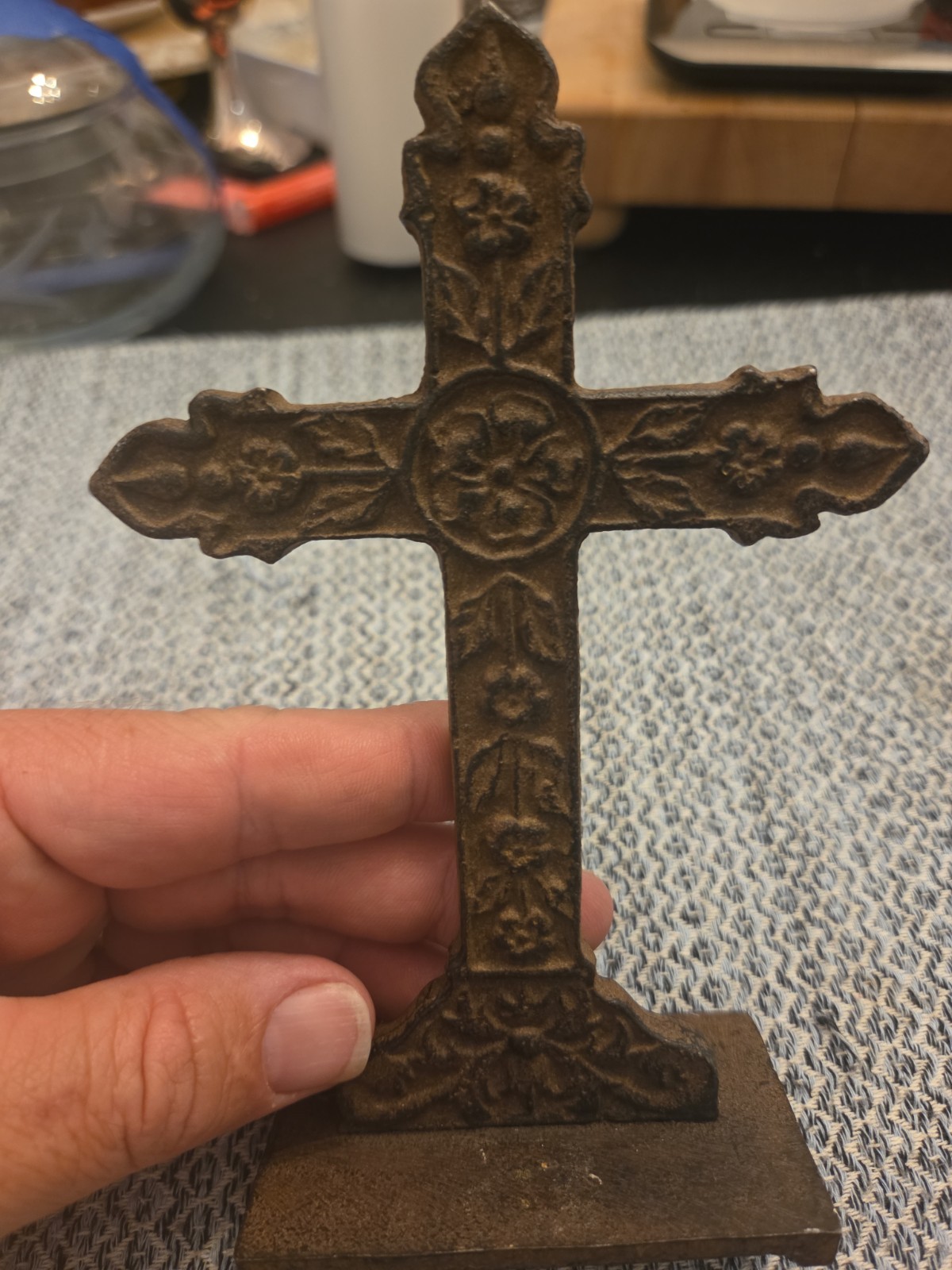 Vintage Cast Iron Metal Religious Cross 6 1/2" Tall Vintage Cast Iron Metal Religious Cross 6 1/2" Tall