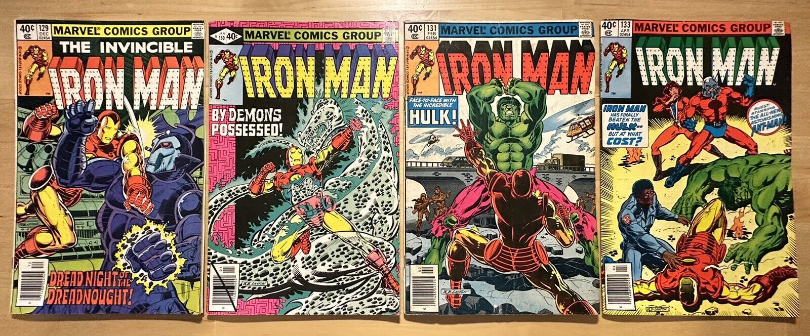The Invincible Iron Man #129, #130, #131, #133 Marvel Bronze Age Comic Book Lot