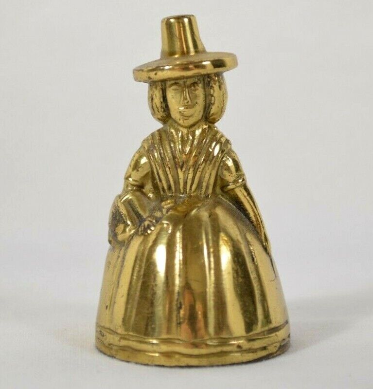 Vtg Victorian Lady with Hat Small Brass Bill Made in England