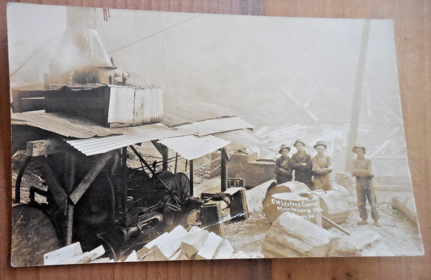 Montesano Washington E H Lester Logging Camp Nelson Real Photo Postcard RPPC