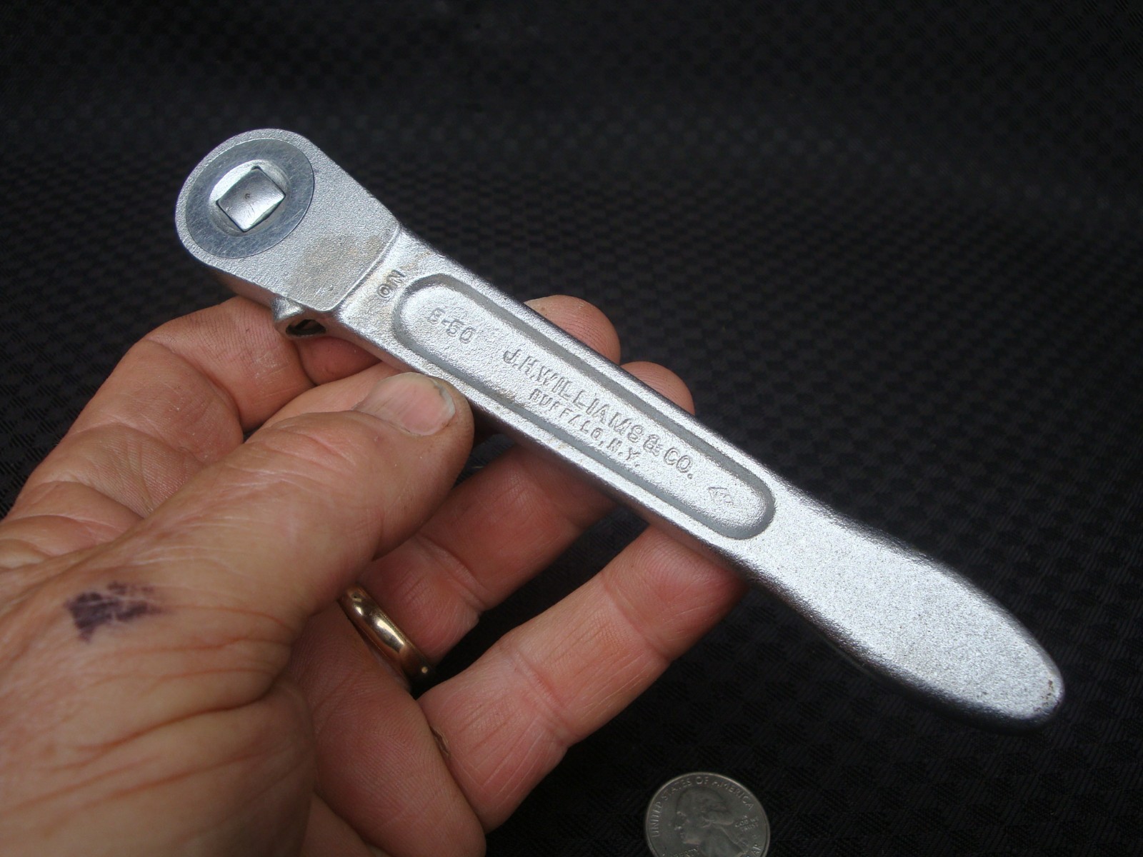 Vintage Williams 3/8” Drive Push Through Ratchet B-50 With Drive Plug Vintage Williams 3/8” Drive Push Through Ratchet B-50 With Drive Plug