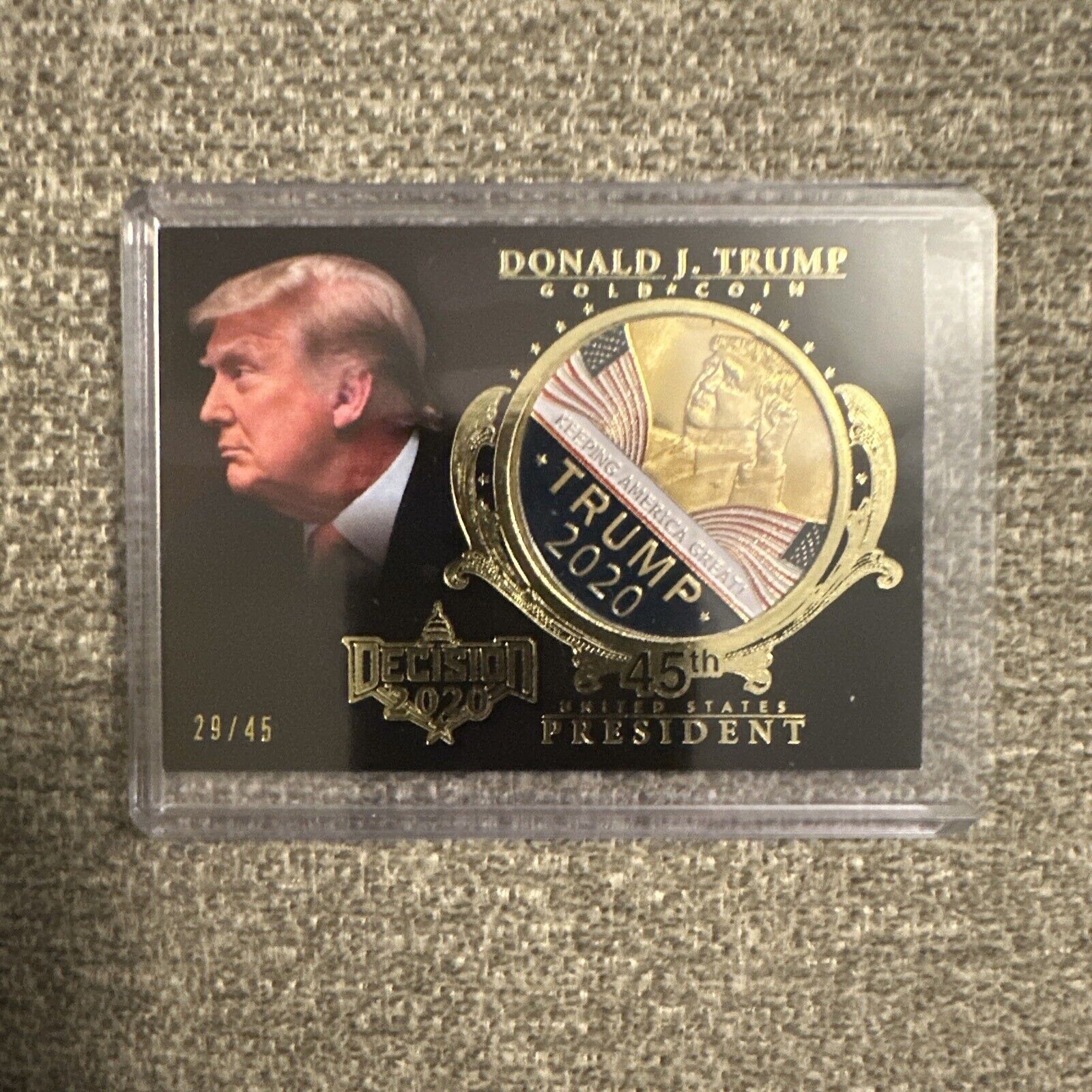 2022 Leaf Decision 2023 Update Gold Coin Donald Trump # 29/45 SUPER *RARE*