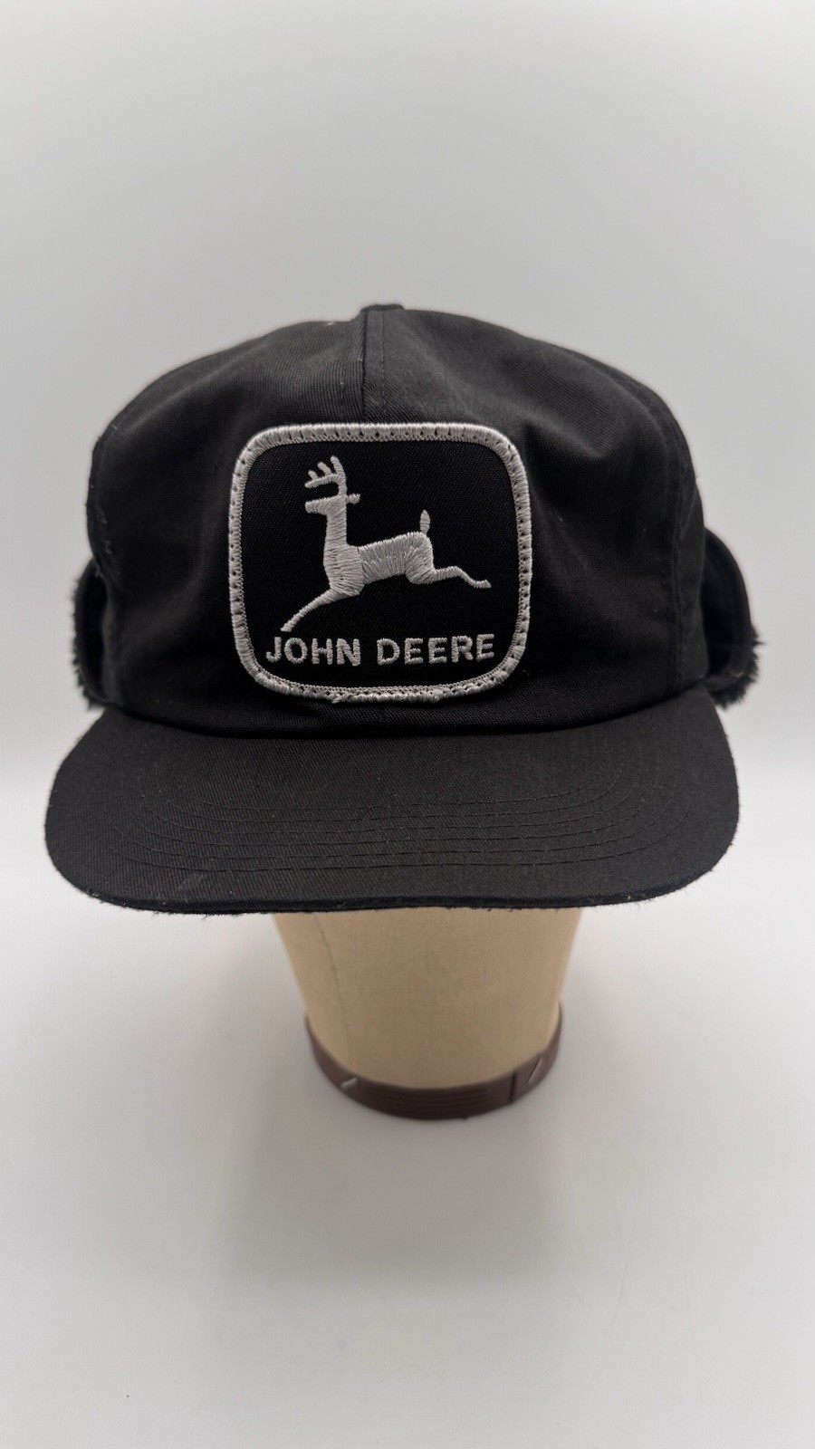 VTG 80's K-ProductJohn Deere Ear Flap Adjustable Fleece Lined Farming Winter Hat