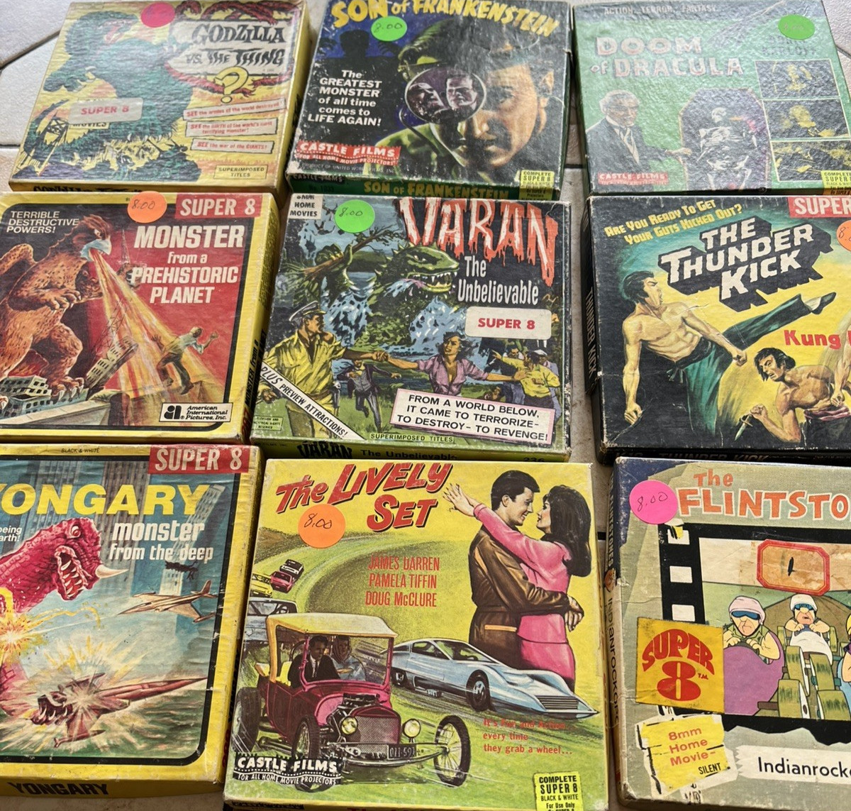 Vintage super 8 movies lot of 10.   Star Wars, Monster, Kung Fu  +