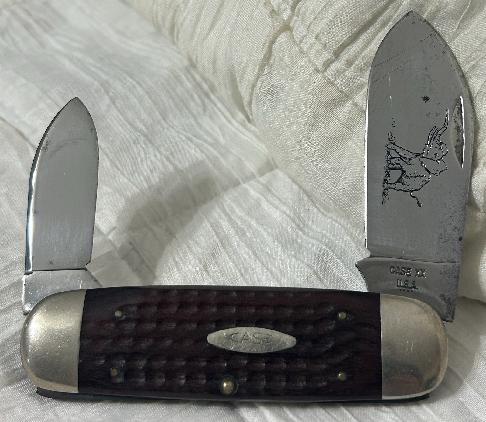 VINTAGE 1974 4 Dot CASE XX 6250 ELEPHANT TOE KNIFE, Sunfish