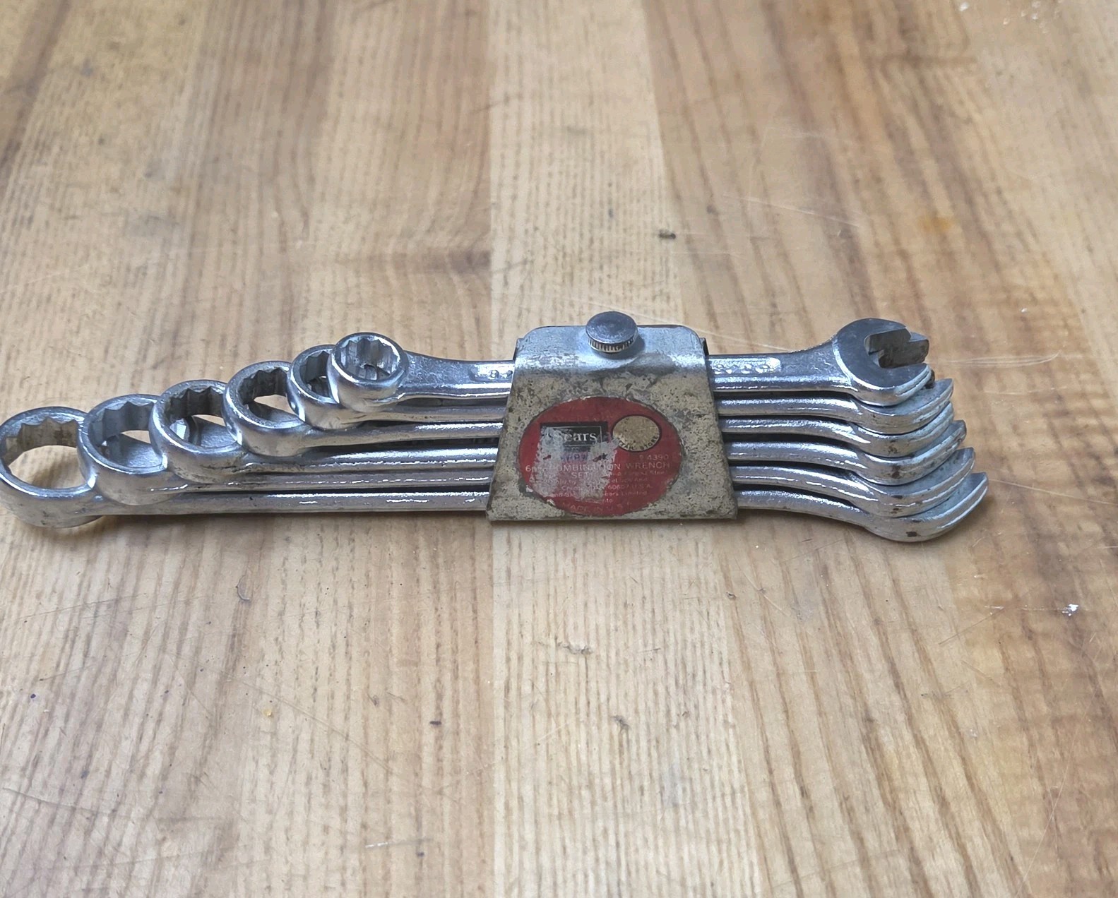 Vintage Sears Companion USA 12 Point Combination Wrench Set of 6 w/ Holder Vintage Sears Companion USA 12 Point Combination Wrench Set of 6 w/ Holder