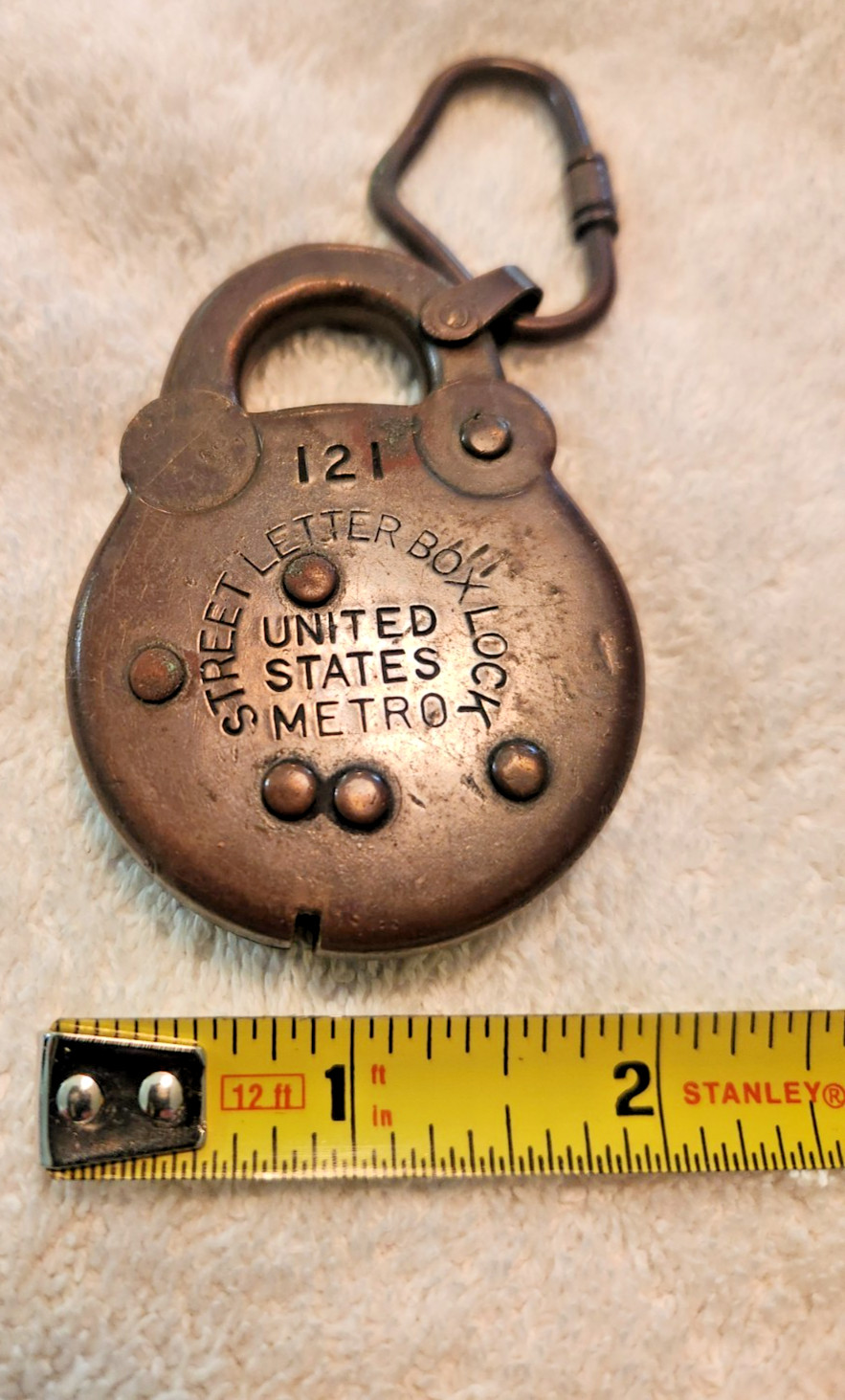 Antique Vintage Street Letter Box Lock MV Post Office US Brass USPS Obsolete Antique Vintage Street Letter Box Lock MV Post Office US Brass USPS Obsolete