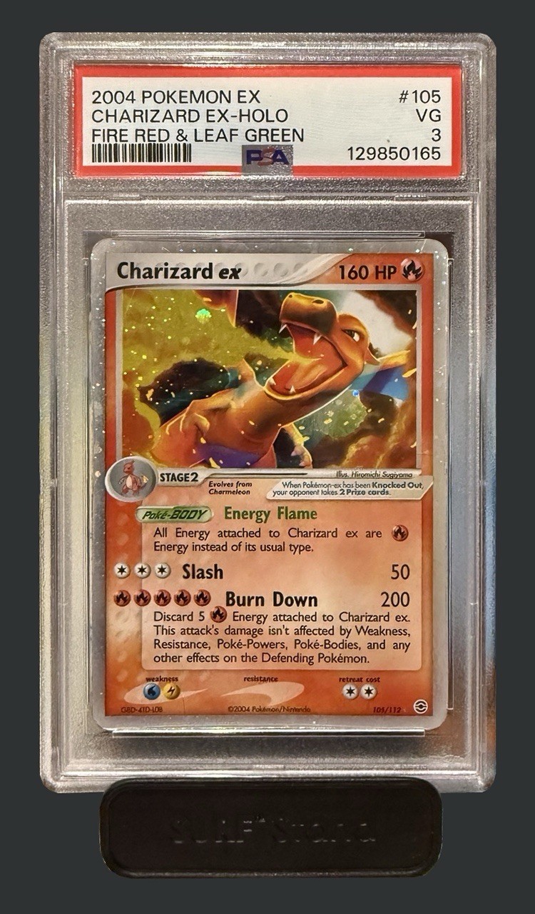 2004 Pokemon Charizard ex 105/112 FireRed & LeafGreen Holo PSA 3 VG 2004 Pokemon Charizard ex 105/112 FireRed & LeafGreen Holo PSA 3 VG