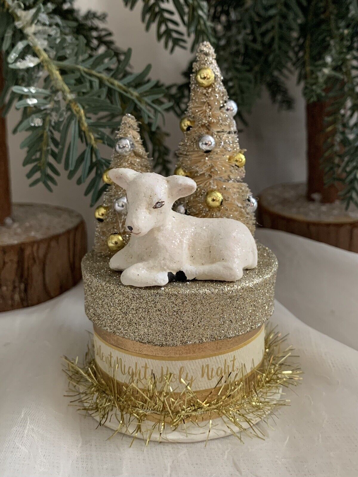 New Bethany Lowe “Silent Night Little Lamb” Christmas Trinket Box