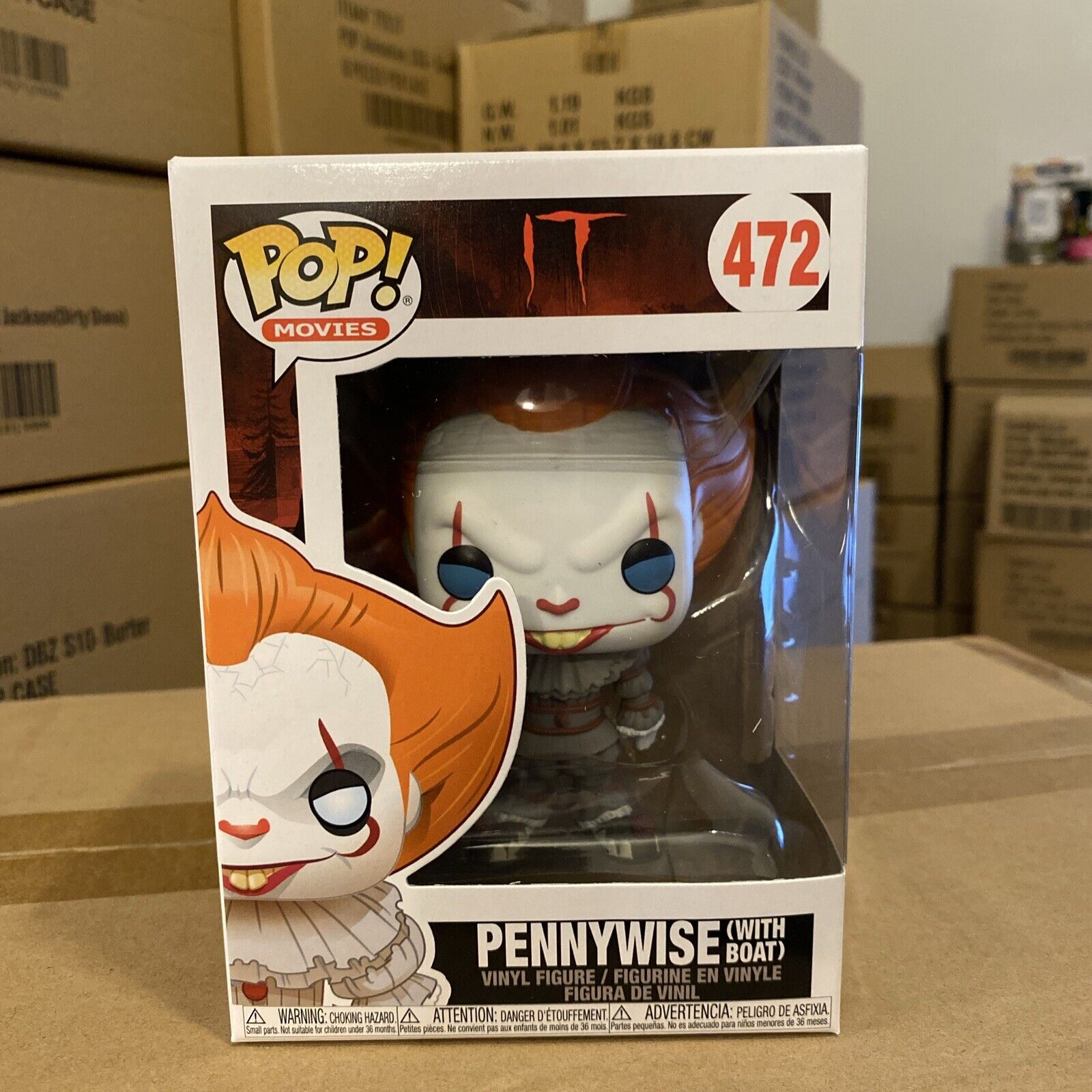 Funko Pop Movies: IT - Pennywise (With Boat) Blue Eyes #472 Vinyl Figure