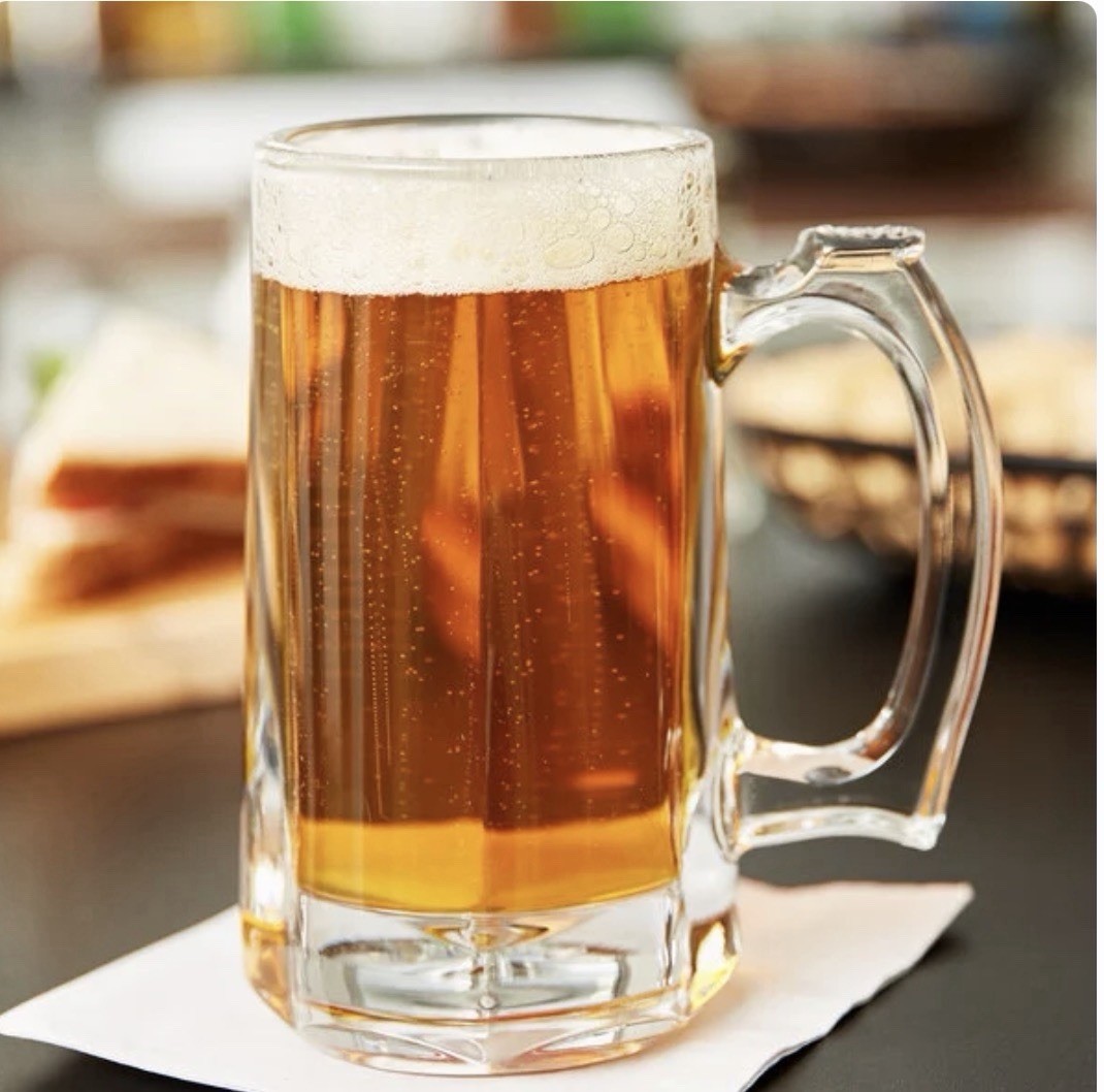 12 oz Beer Mug Clear Glass – Classic Stein – Heavy Duty Drinking Mug