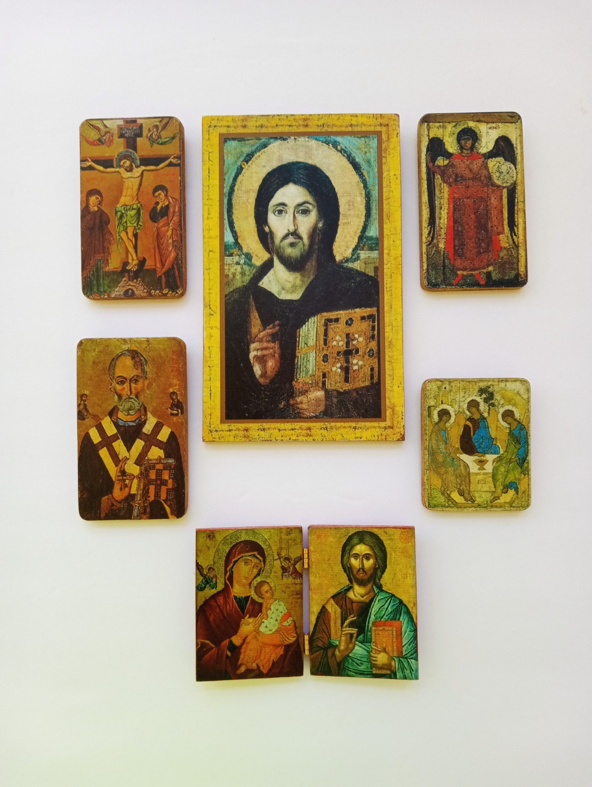  Orthodox Icons (Set of Six Handmade Wooden  Icons) 