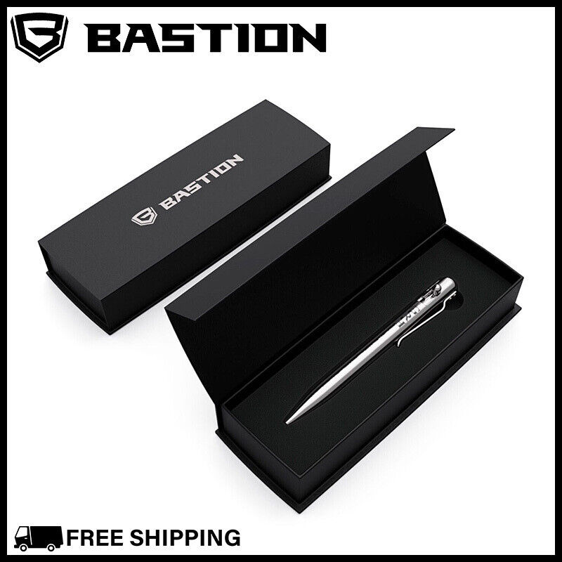BASTION PERSONALIZED STAINLESS BOLT ACTION PEN Ballpoint Metal Pen Engraved Name