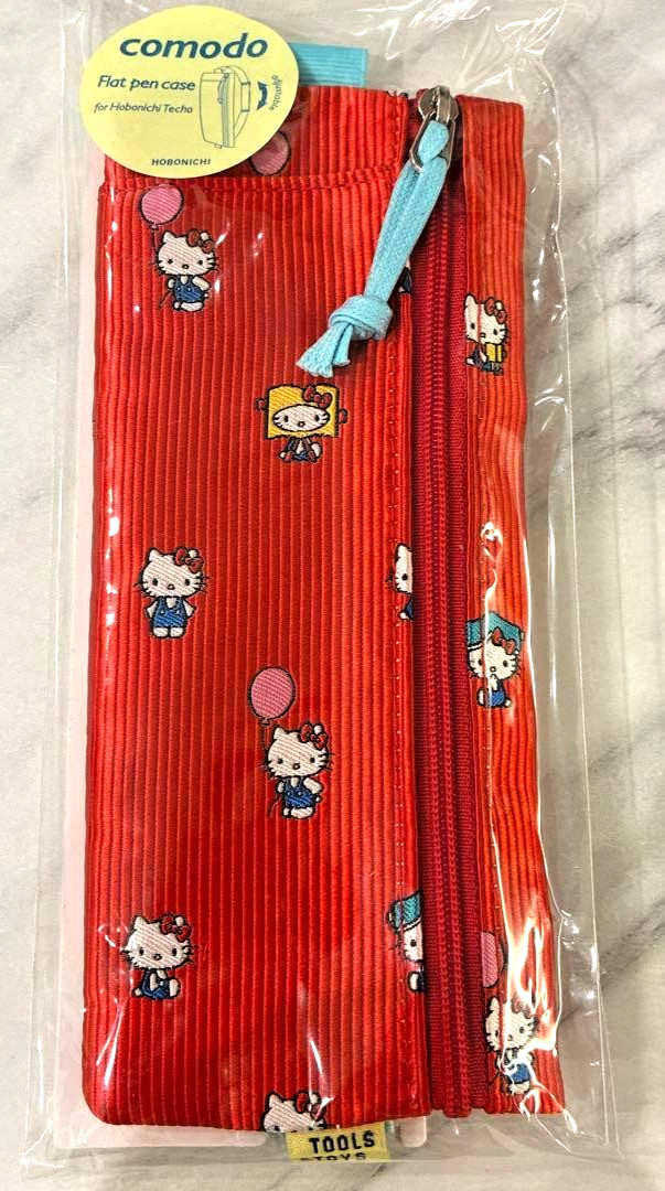 Hobonichi Techo Hello Kitty Flat Pencil Pouch Case comodo Sanrio 2027 Red NEW Hobonichi Techo Hello Kitty Flat Pencil Pouch Case comodo Sanrio 2027 Red NEW