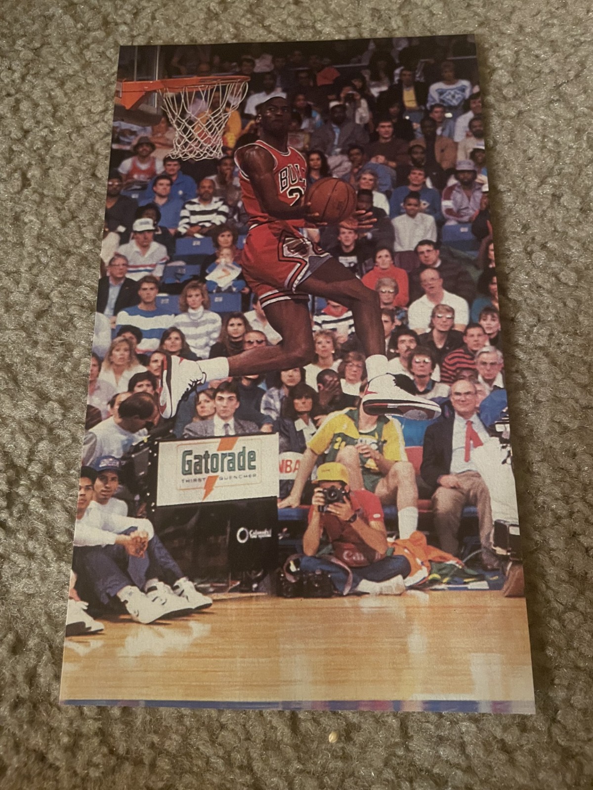 Vintage 1987 NBA SLAM DUNK NIKE AIR JORDAN II 2 Shoes Poster Print Ad 1980s Vintage 1987 NBA SLAM DUNK NIKE AIR JORDAN II 2 Shoes Poster Print Ad 1980s