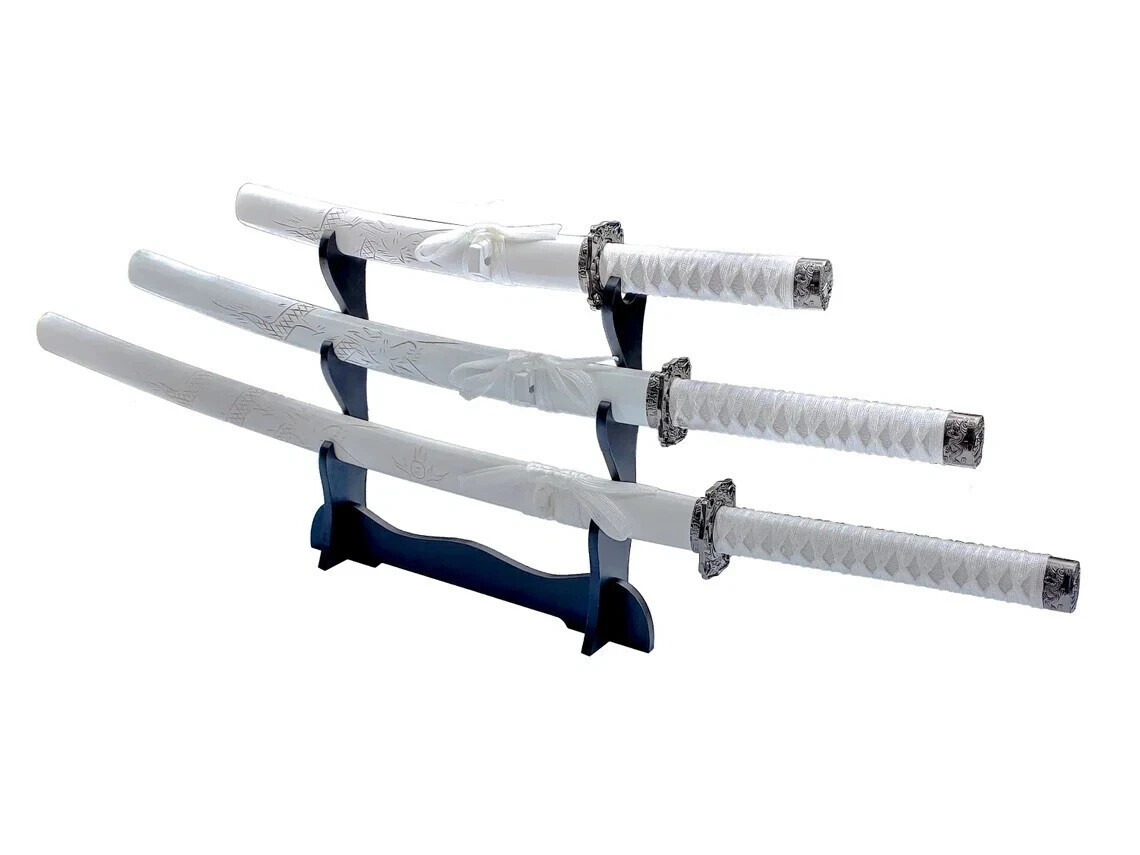 【FLAW】Japanese Samurai Sword 3PC, 1060 Carbon Steel Katana【sharpen】Varia styles 【FLAW】Japanese Samurai Sword 3PC, 1060 Carbon Steel Katana【sharpen】Varia styles