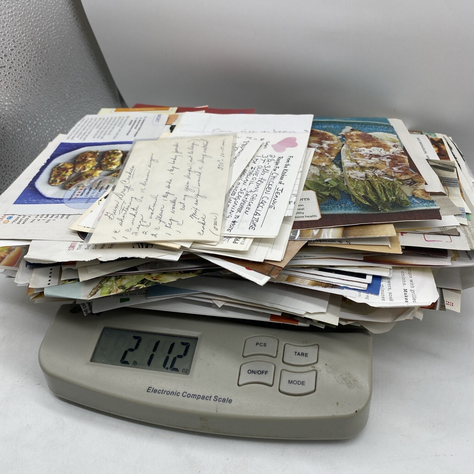 Vtg Lot of 100’s of Cut & Handwritten Recipes 1980s-2000’s - Massive Almost 3lb