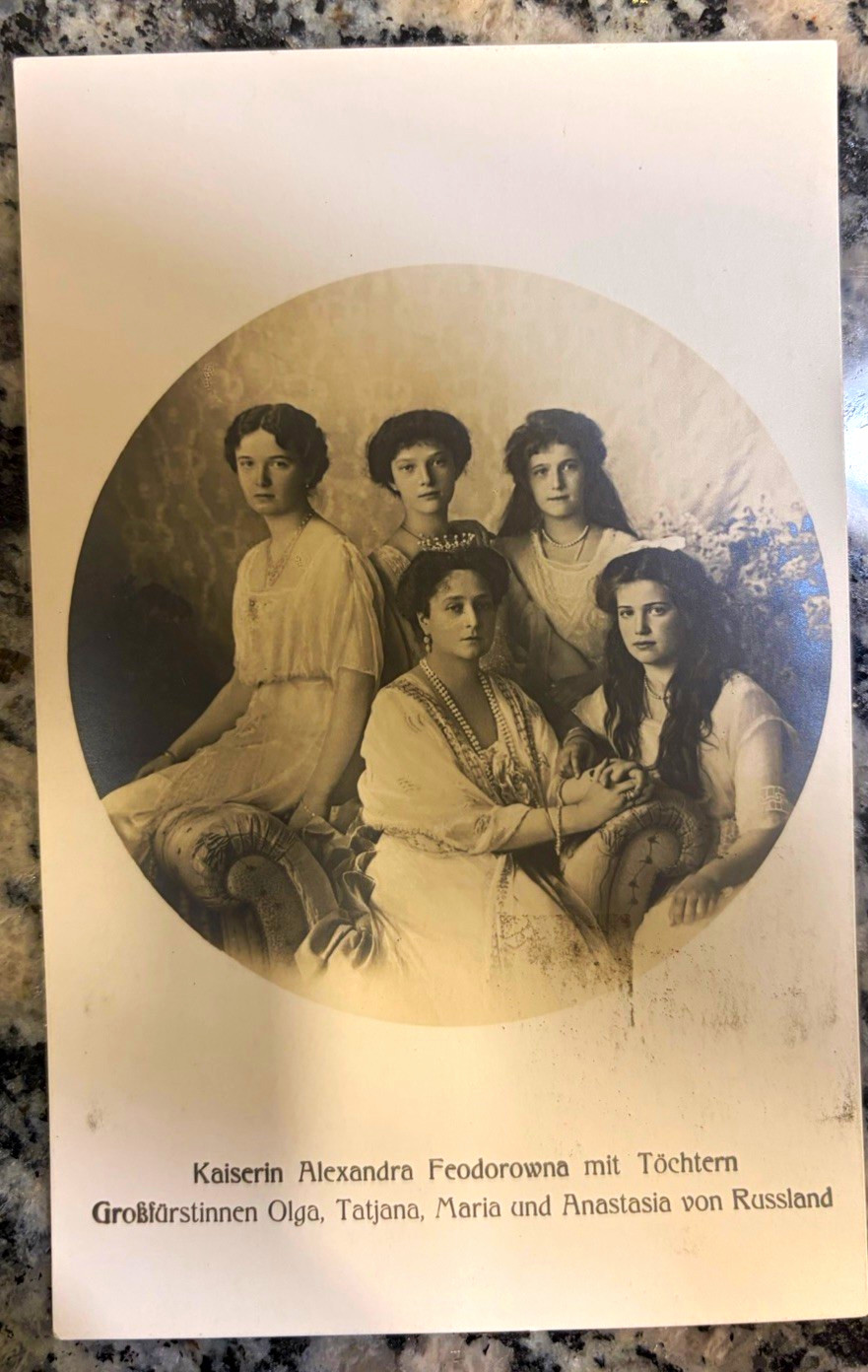 Antique 1913 Postcard of Tsarina Alexandra Feodorovna and Her Daughters Antique 1913 Postcard of Tsarina Alexandra Feodorovna and Her Daughters