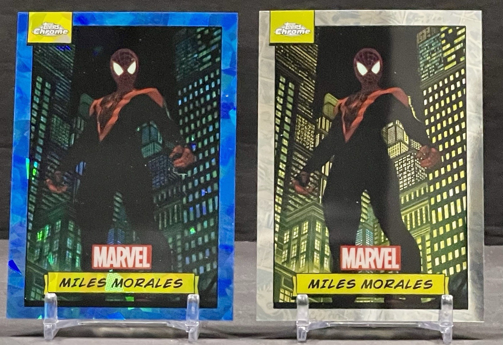 2024 Topps Chrome Marvel #81 Miles Morales Base & Sapphire 2 Card Lot 2024 Topps Chrome Marvel #81 Miles Morales Base & Sapphire 2 Card Lot