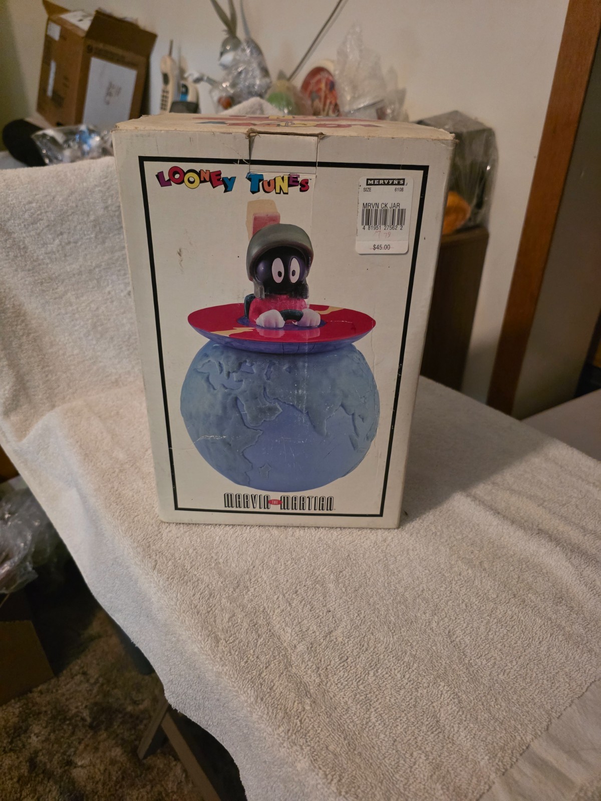 1993 Looney Tunes Marvin the Martian Vintage Cookie Jar Globe Earth Collectable 1993 Looney Tunes Marvin the Martian Vintage Cookie Jar Globe Earth Collectable