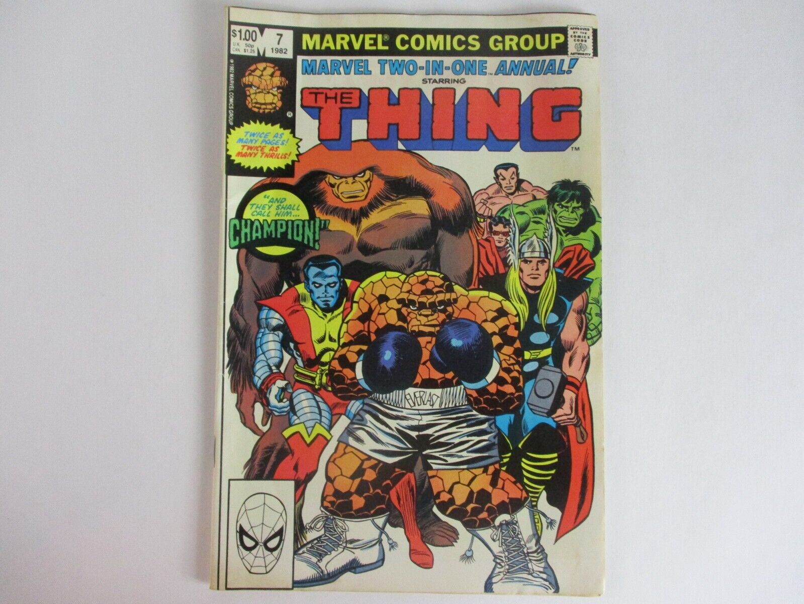 Marvel Comics THE THING Two-In-One Annual #7 1982 VG