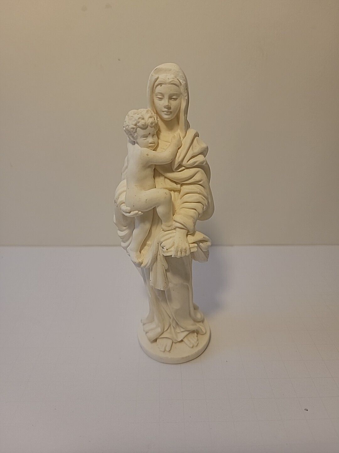 Madonna And Child Alabaster Statue from Italy Figurine 7\