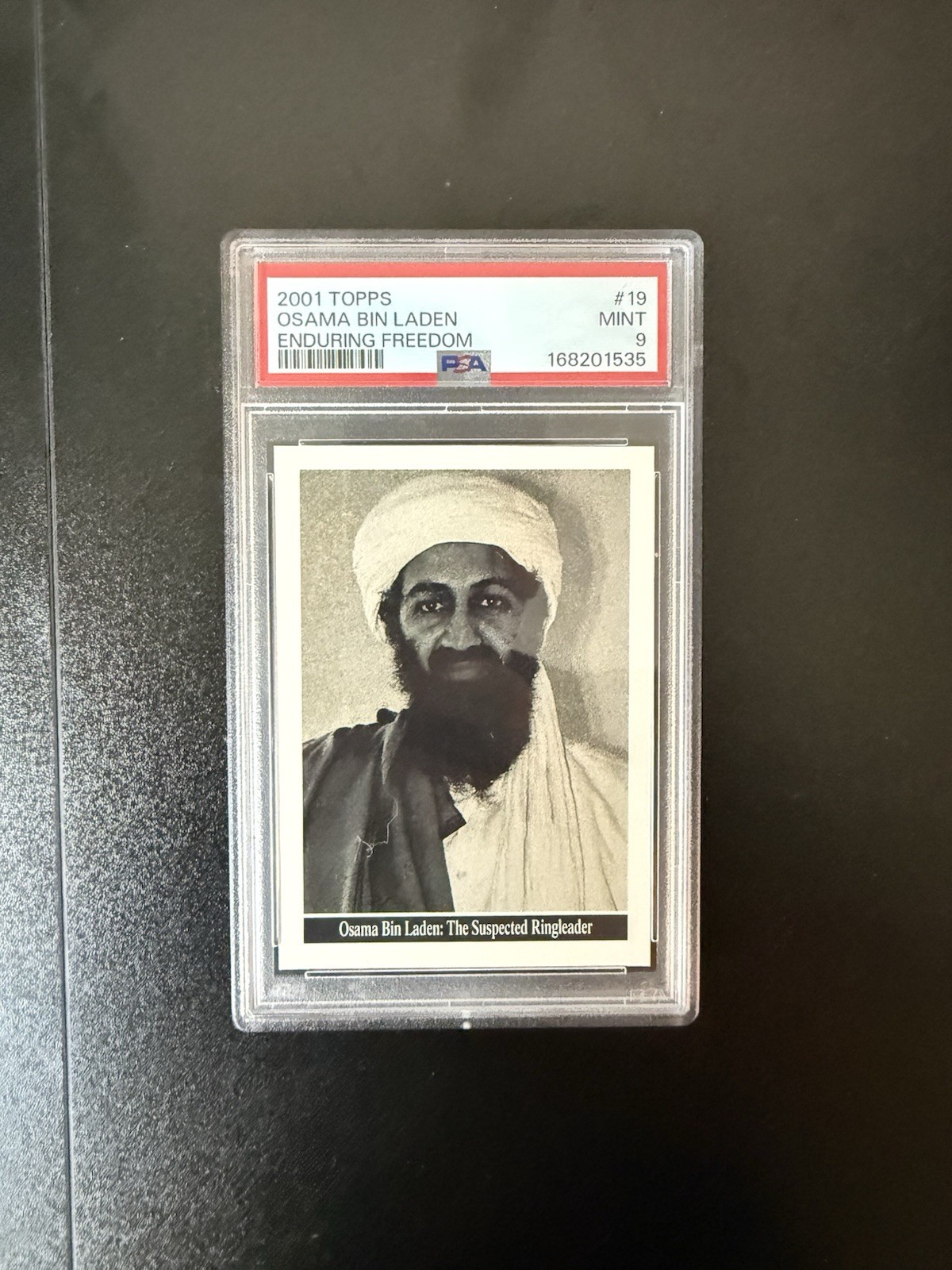 Topps 2001 Enduring Freedom #19 Osama Bin Laden PSA 9 Graded Card