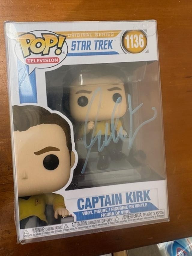 Captain Kirk Funko 1136 Signed by William Shatner Captain Kirk Funko 1136 Signed by William Shatner