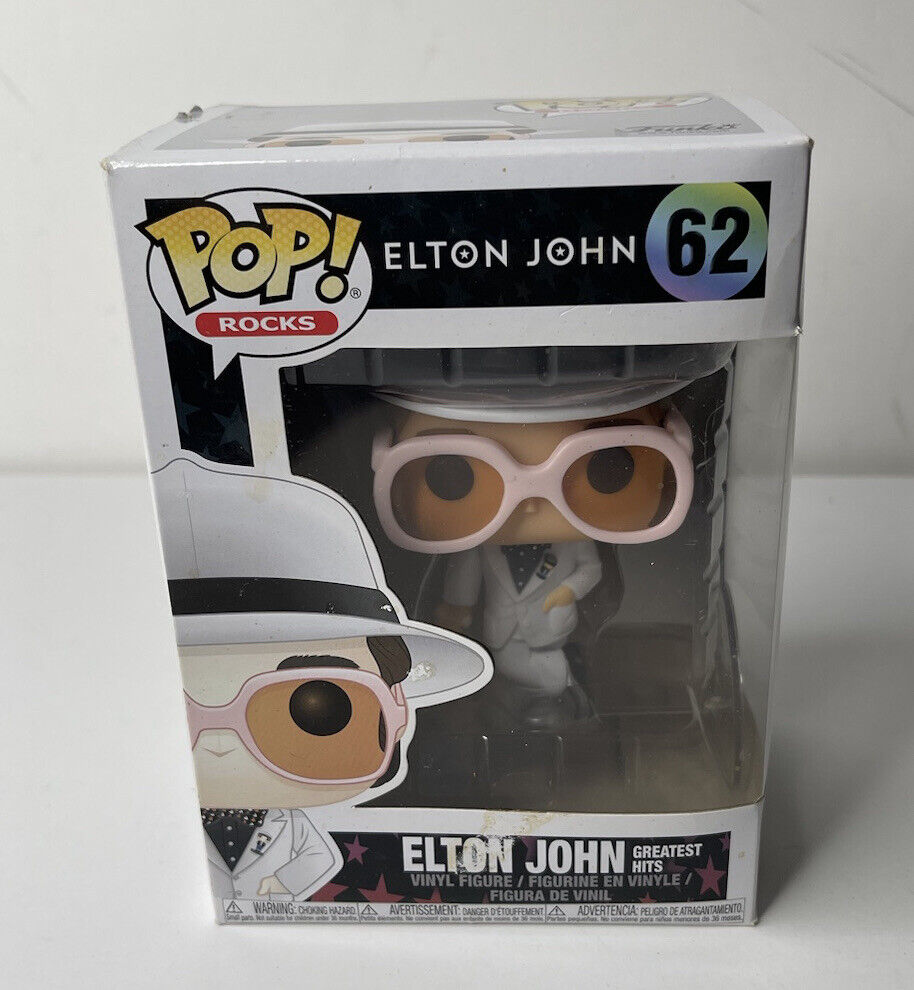 2017 Funko Pop Rocks Elton John Greatest Hits 62 Vinyl Figure w/ Damaged Box