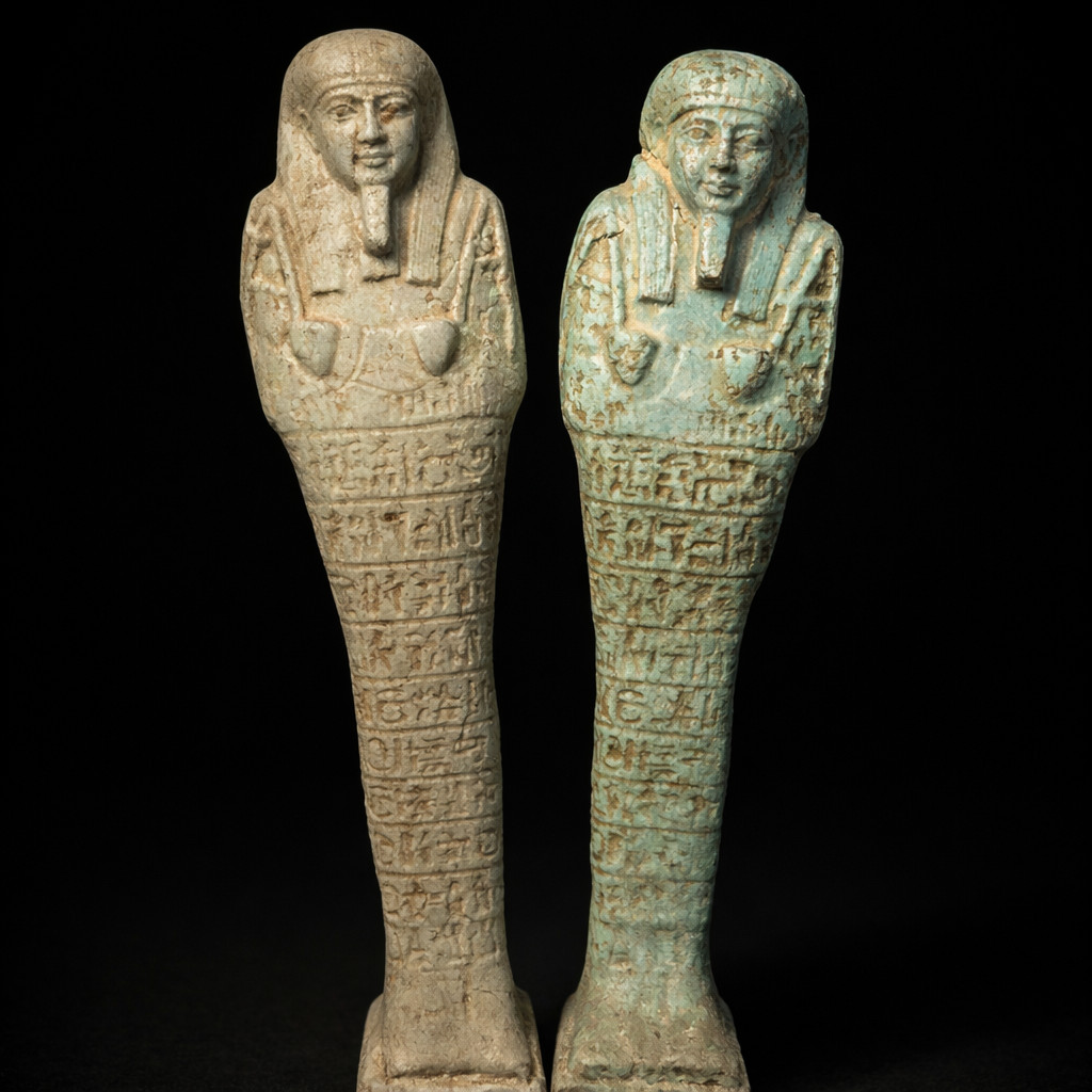 Rare Ancient Egyptian Ushabti Shabti Statue 2 Pharaonic Stone Sculpture Bc Rare Ancient Egyptian Ushabti Shabti Statue 2 Pharaonic Stone Sculpture Bc
