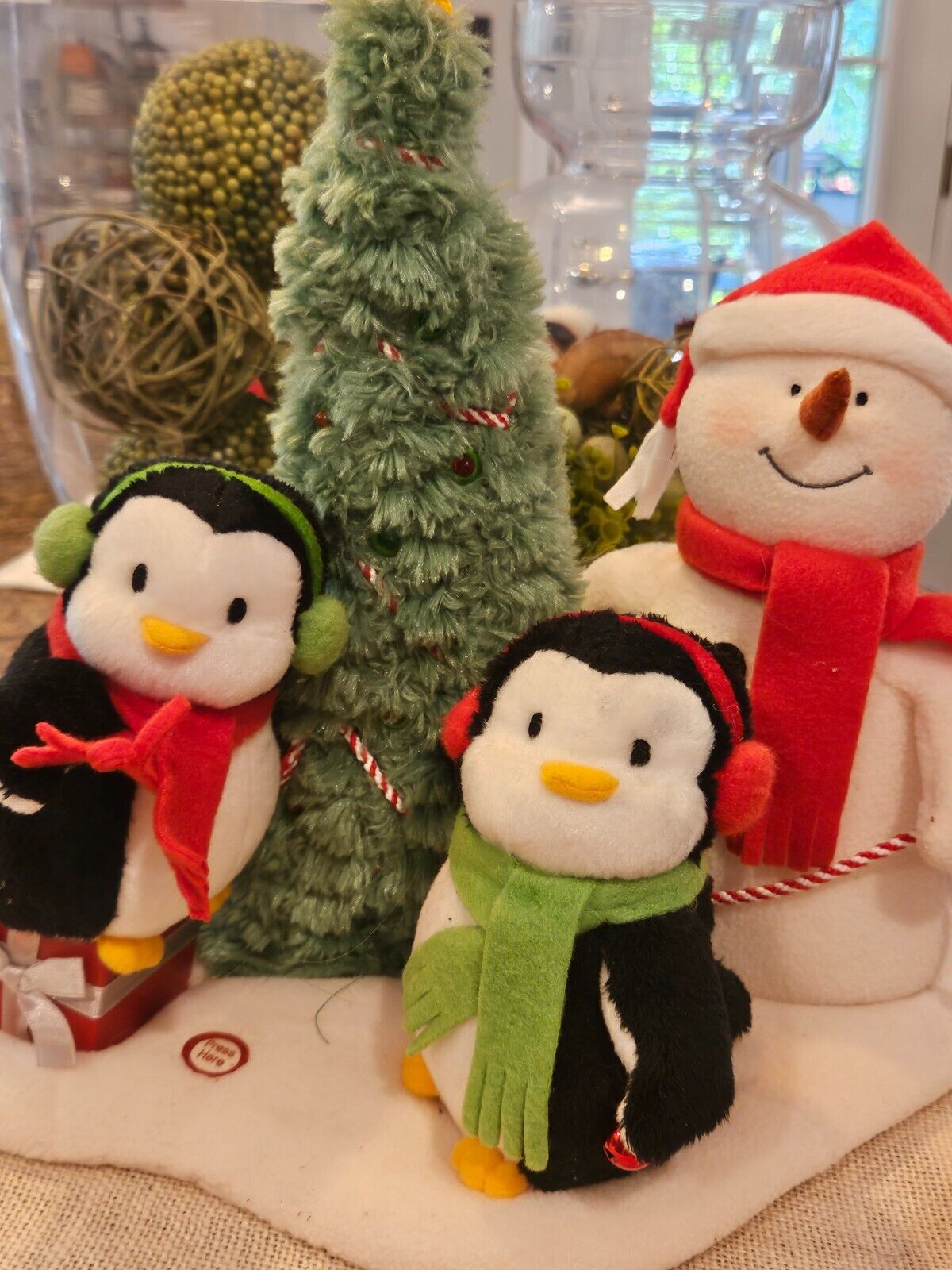 Hallmark Christmas Very Merry Trio Jingle Pals Plush Snowman Animated Sound 2006