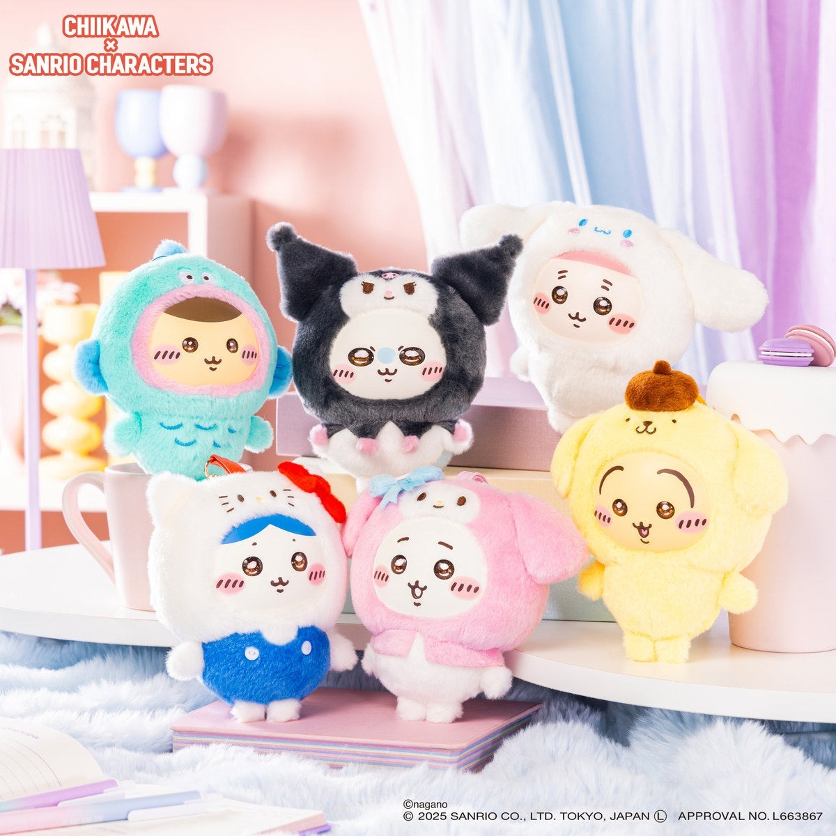 Chiikawa x Sanrio Characters Kiramekko Mascot Figure Keychain Complete Set Japan Chiikawa x Sanrio Characters Kiramekko Mascot Figure Keychain Complete Set Japan