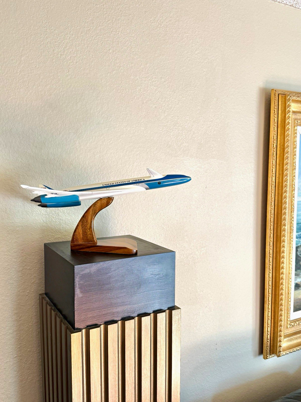 Boeing Sonic Cruiser Air Force One USAF 16” Concept Model Wood Stand AS-IS Boeing Sonic Cruiser Air Force One USAF 16” Concept Model Wood Stand AS-IS
