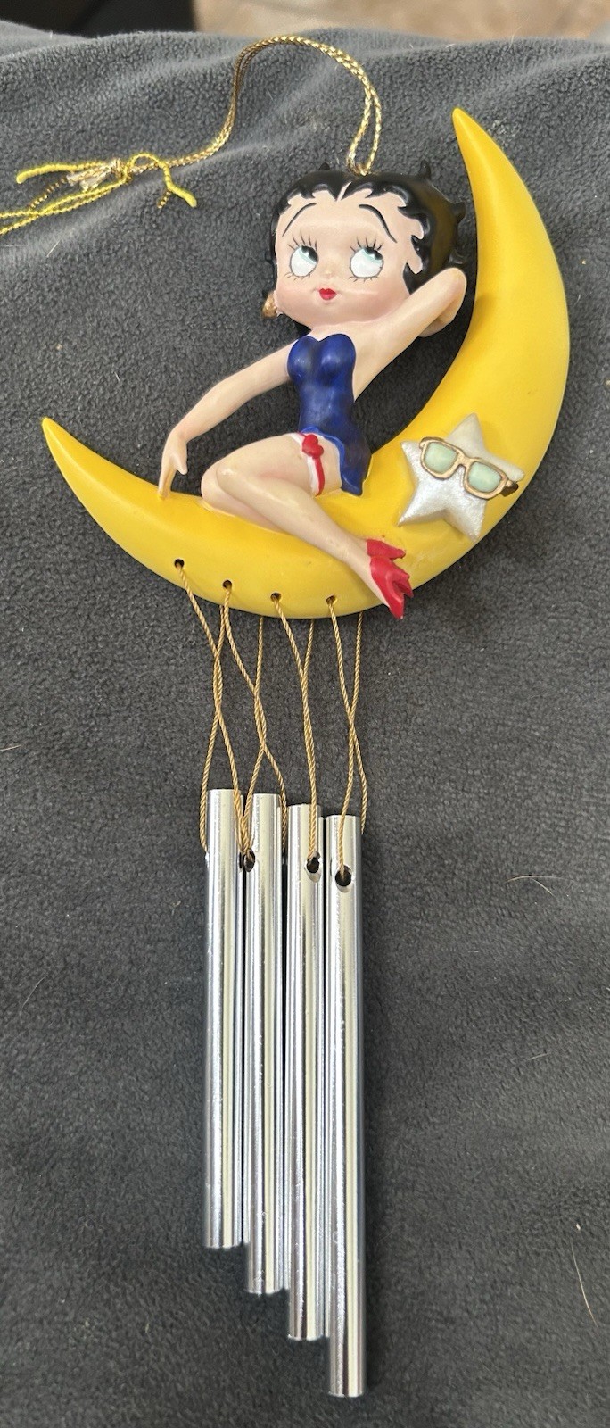 Vintage 1999 Betty Boop Wind Chime Sitting On The Moon 🌙-Adorable Vintage 1999 Betty Boop Wind Chime Sitting On The Moon 🌙-Adorable