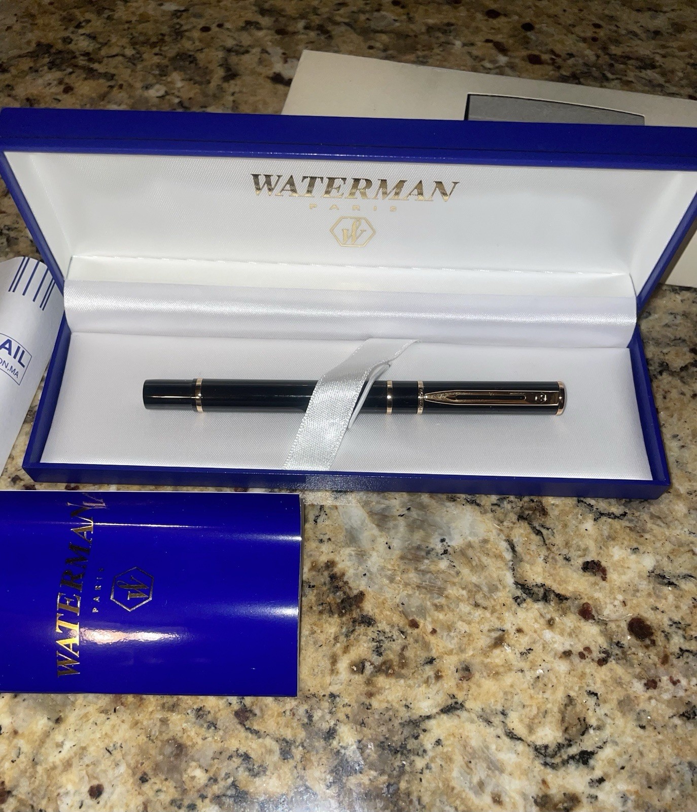 Vintage Waterman Laureat I Rollerball Pen Black Gold NOS MINT Box Never Used ‘90 Vintage Waterman Laureat I Rollerball Pen Black Gold NOS MINT Box Never Used ‘90