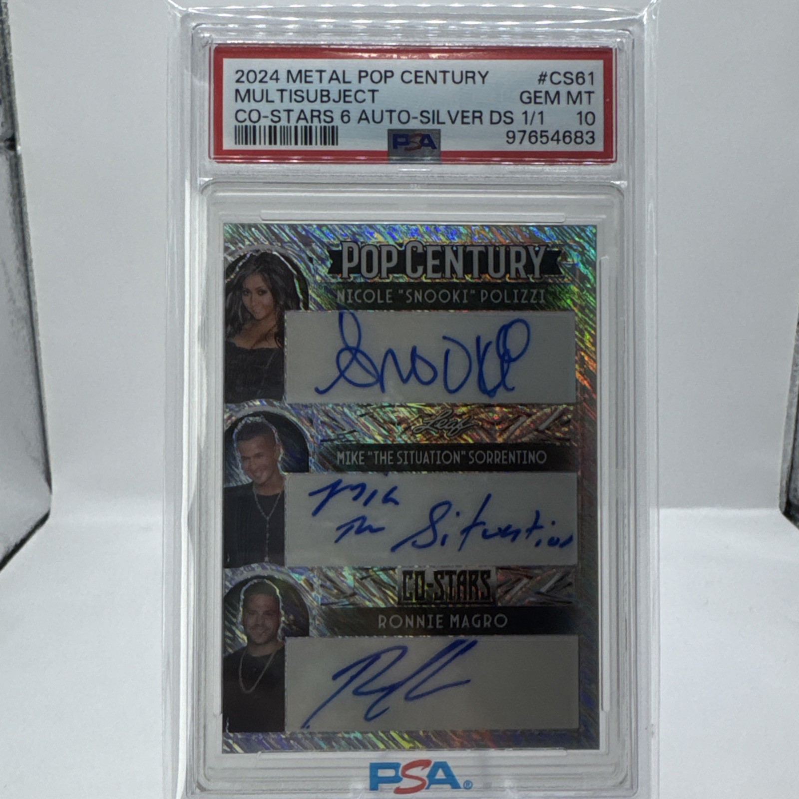 2024 LEAF POP CENTURY JERSEY SHORE Co-Stars 6 AUTO 1/1 MTV SILVER PSA 10 2024 LEAF POP CENTURY JERSEY SHORE Co-Stars 6 AUTO 1/1 MTV SILVER PSA 10