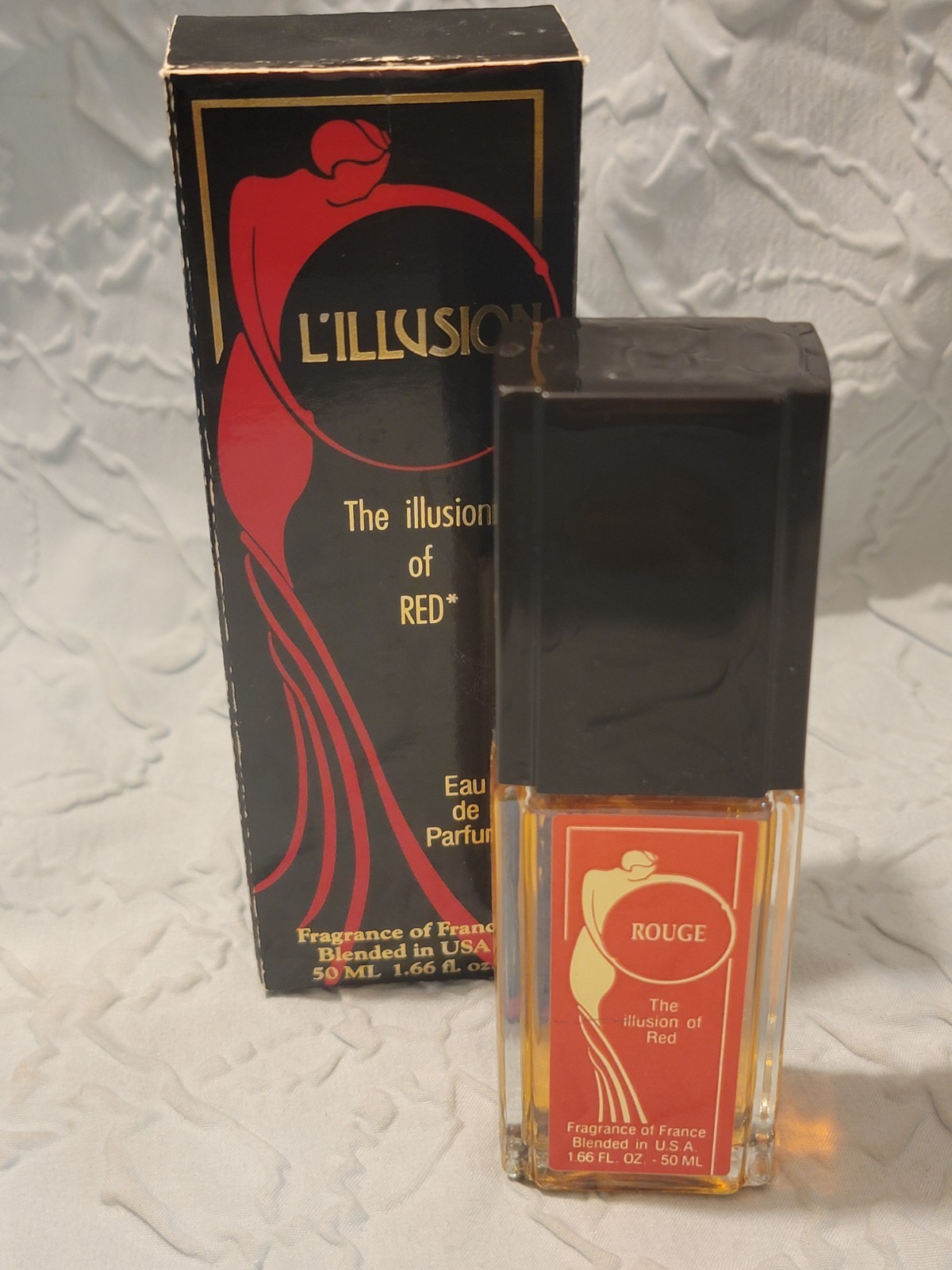 Vintage L'ILLUSION of Red Rouge Perfume Spray Made In France 1.66 oz. NIB Vintage L'ILLUSION of Red Rouge Perfume Spray Made In France 1.66 oz. NIB